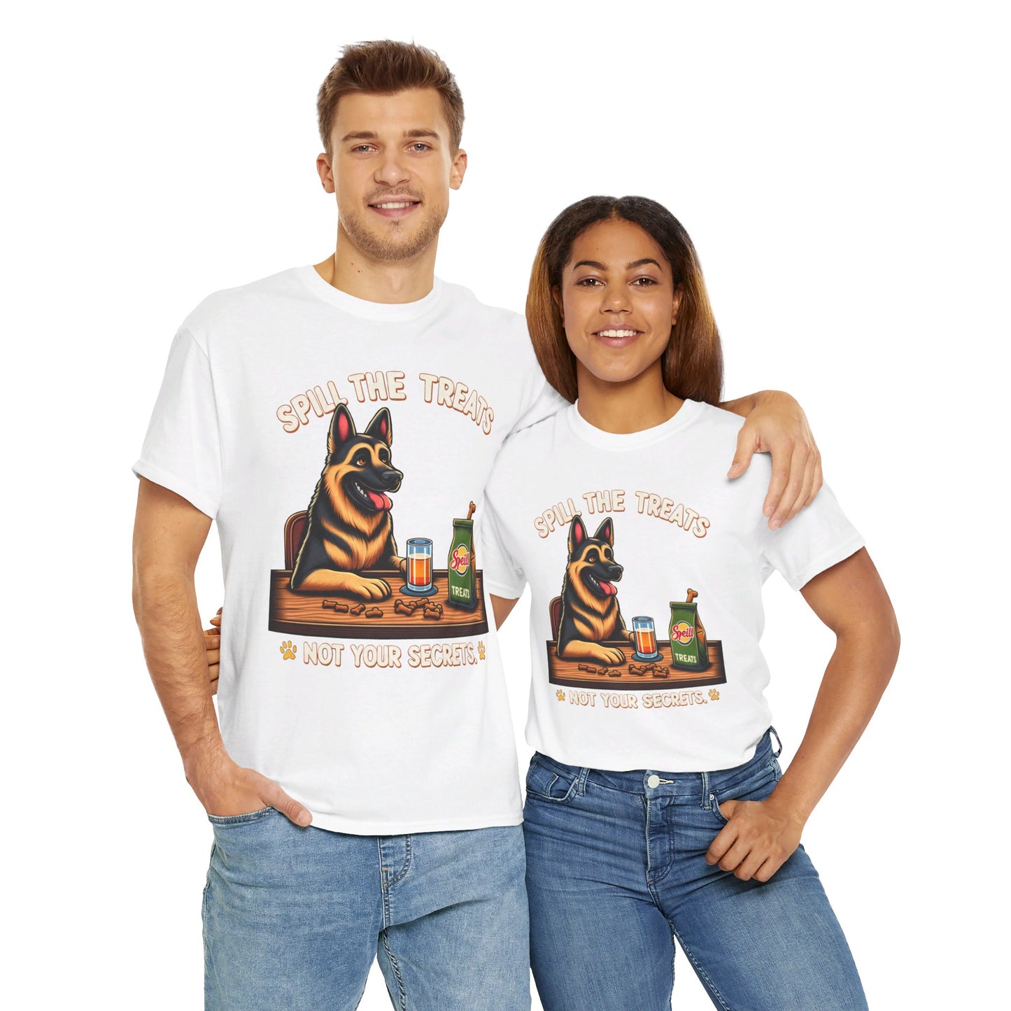 Spill the Treats T-Shirt (13 colors) (German Shepherd)