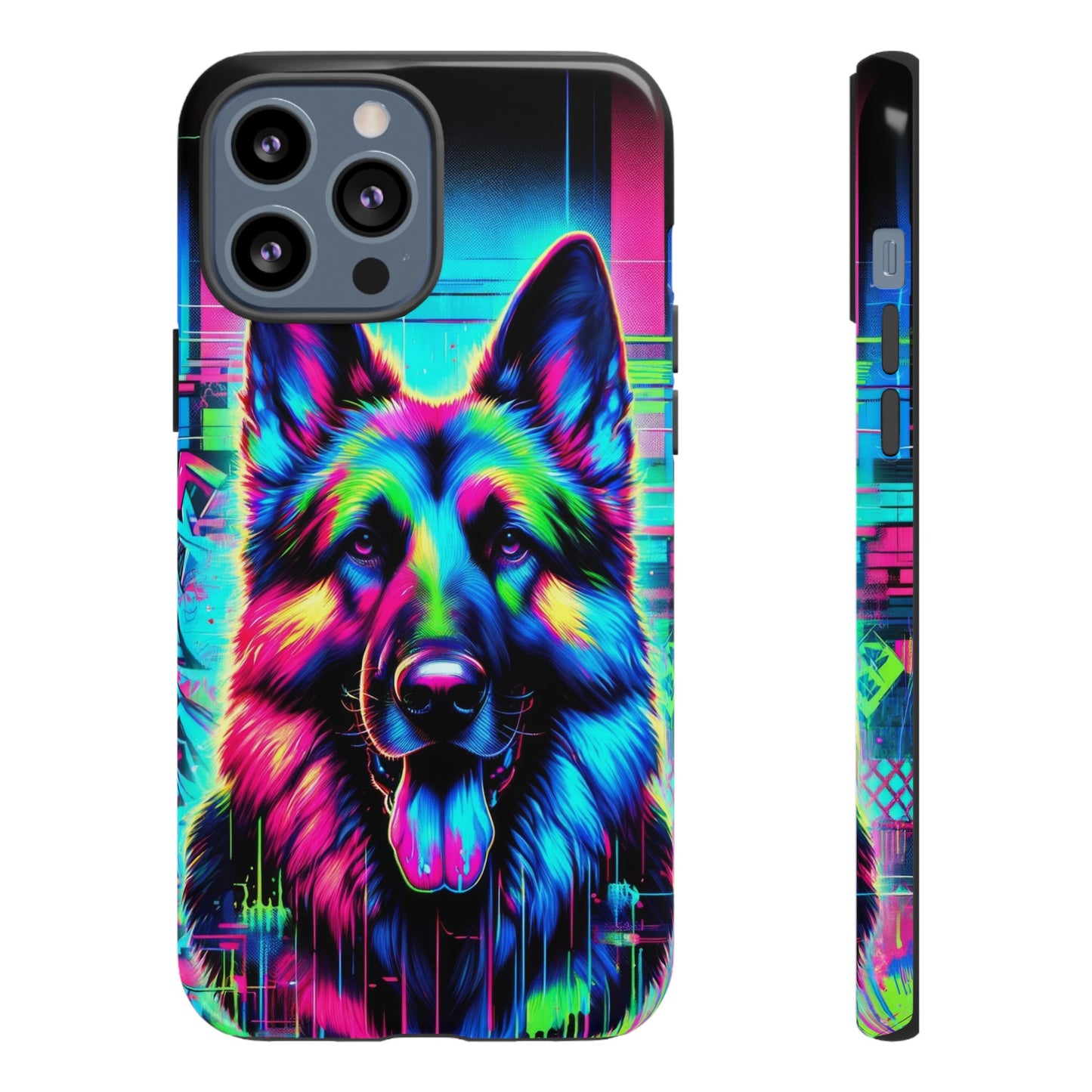 Neon graffiti German Shepherd Phone Case