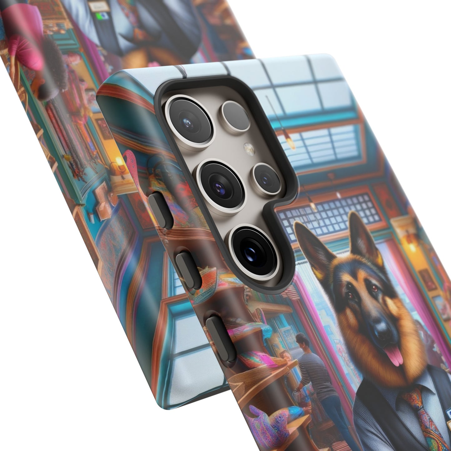 German Shepherd Operating a Cash Register Phone Case