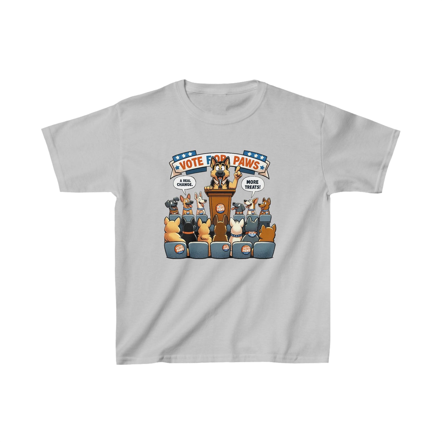 Vote For Paws Kids Size T-Shirt (Multi colors) (German Shepherd)