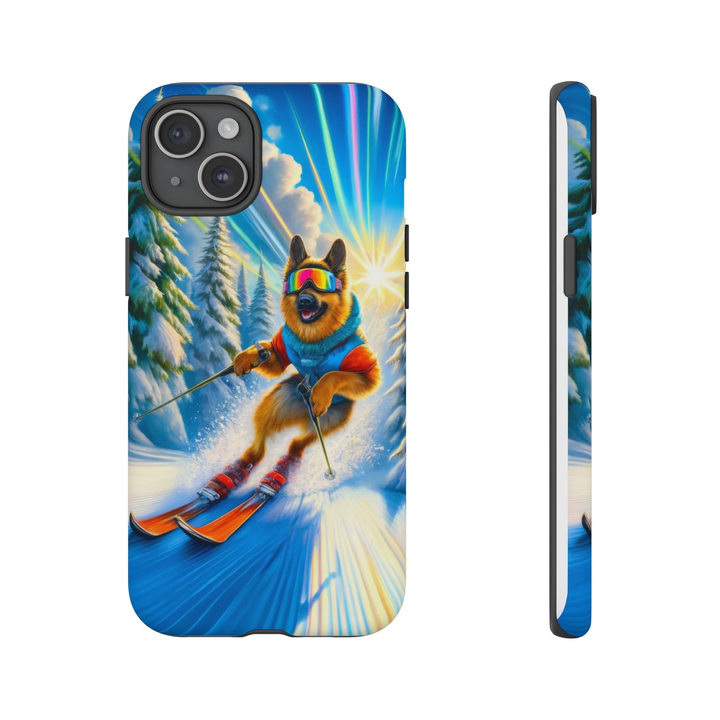 German Shepherd Skiing Phone Case