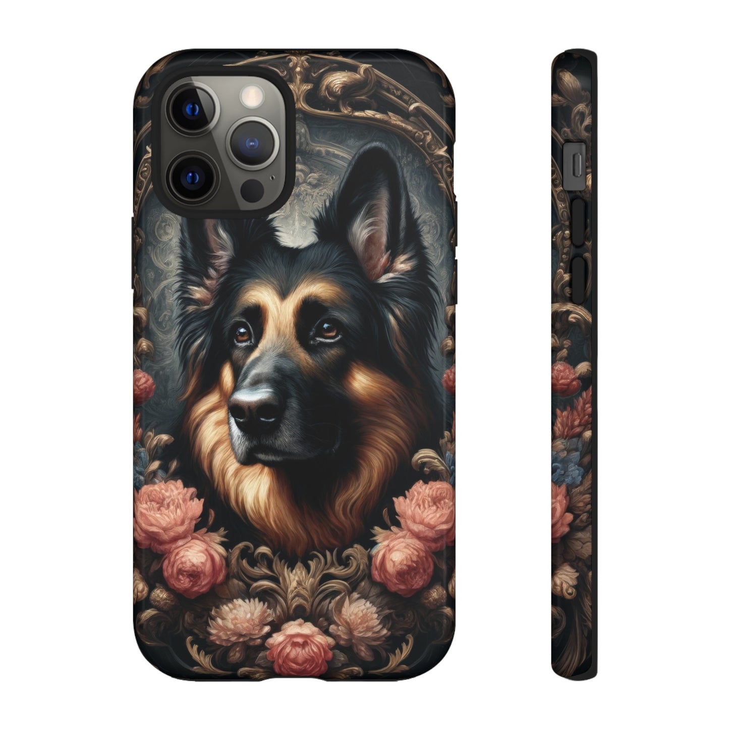 Gothic, high angle German Shepherd Phone Case