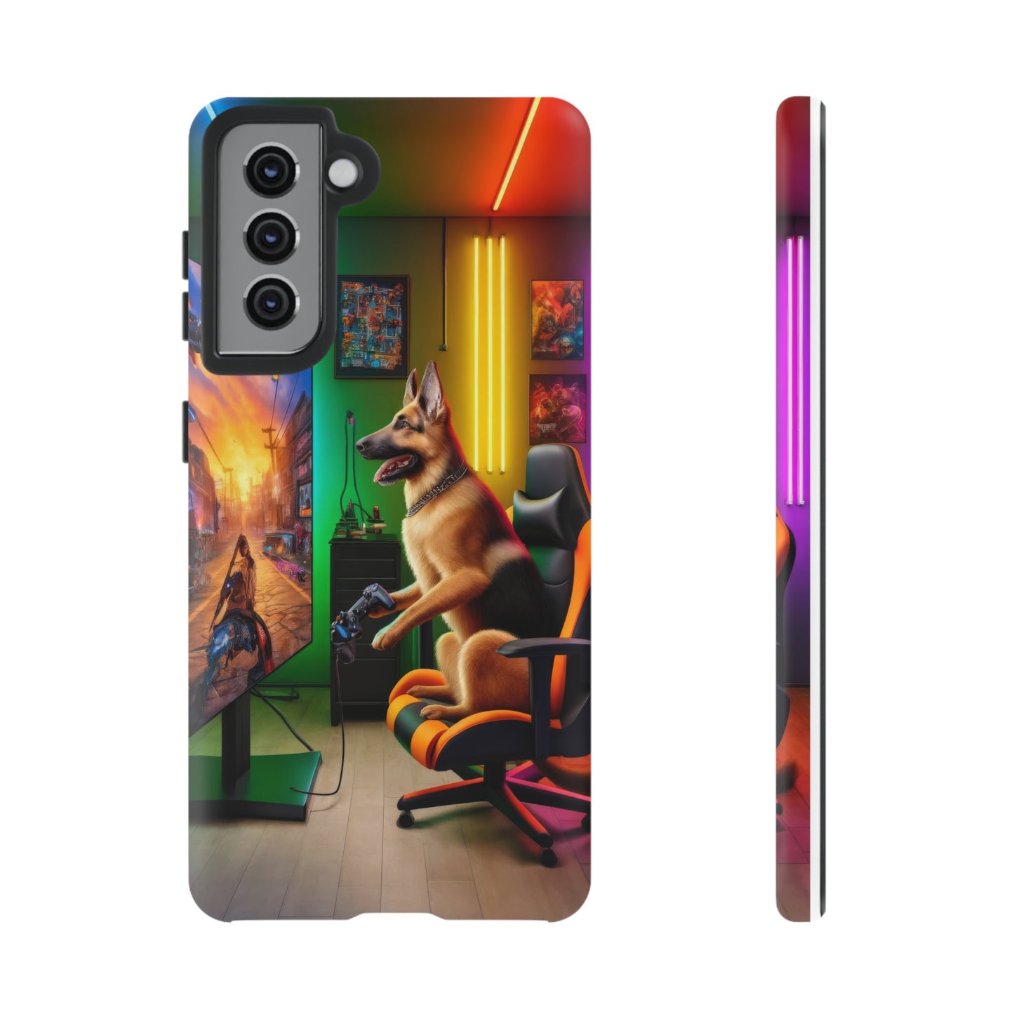 German Shepherd Playing Video Games Phone Case