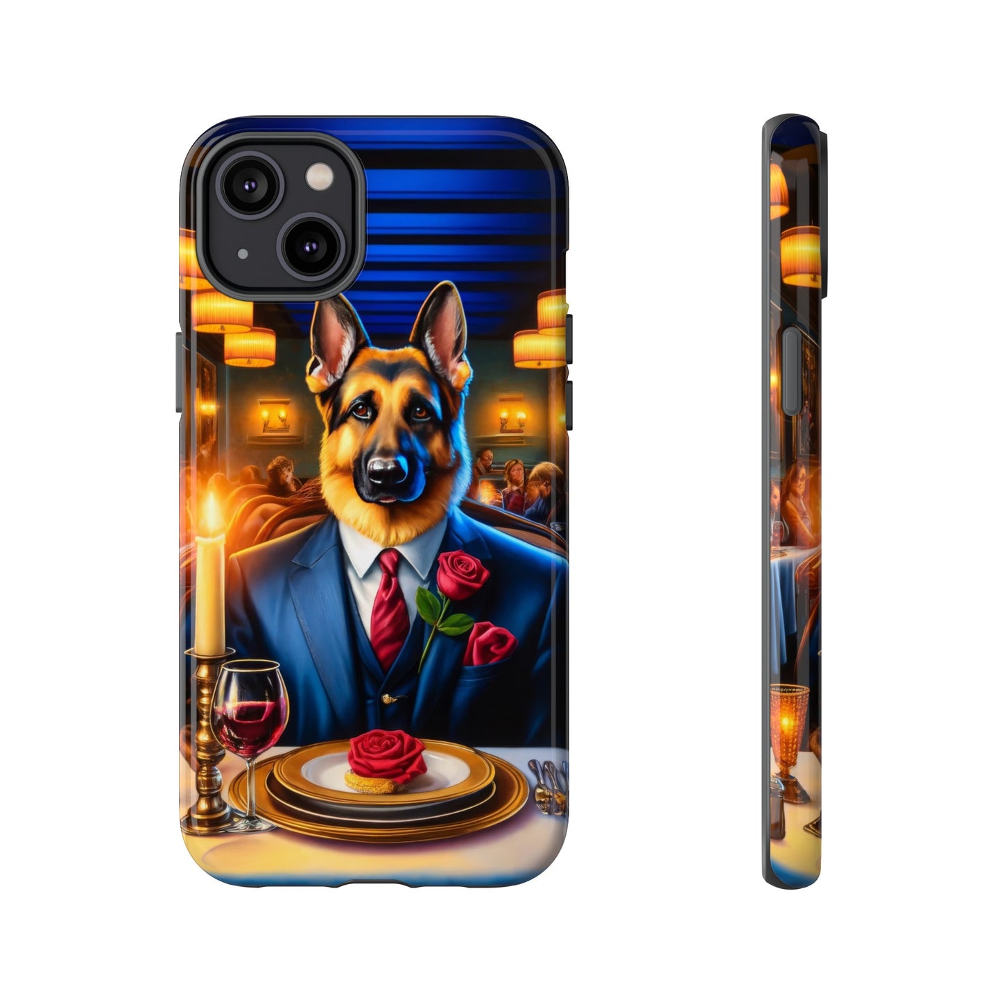 German Shepherd Going on a Date at a Restaurant Phone Case