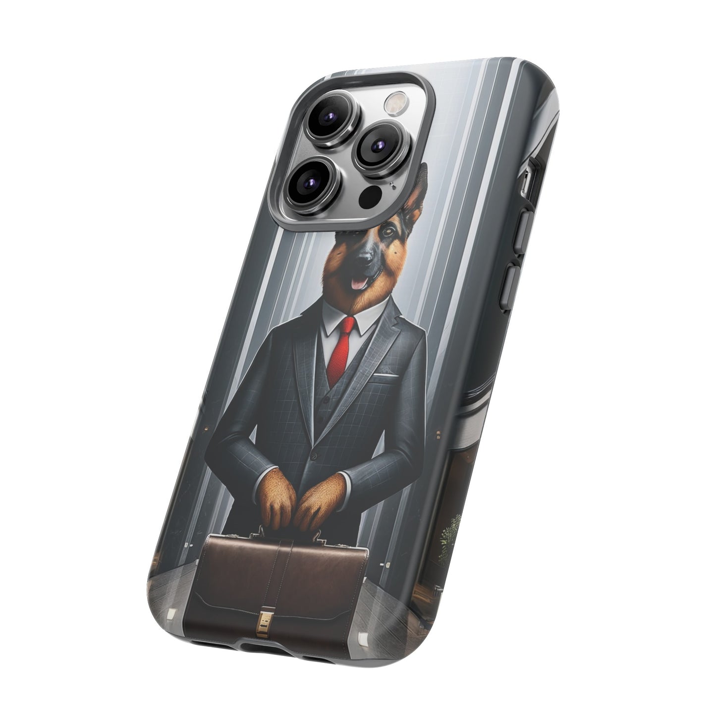 German Shepherd Wearing a Business Suit Phone Case