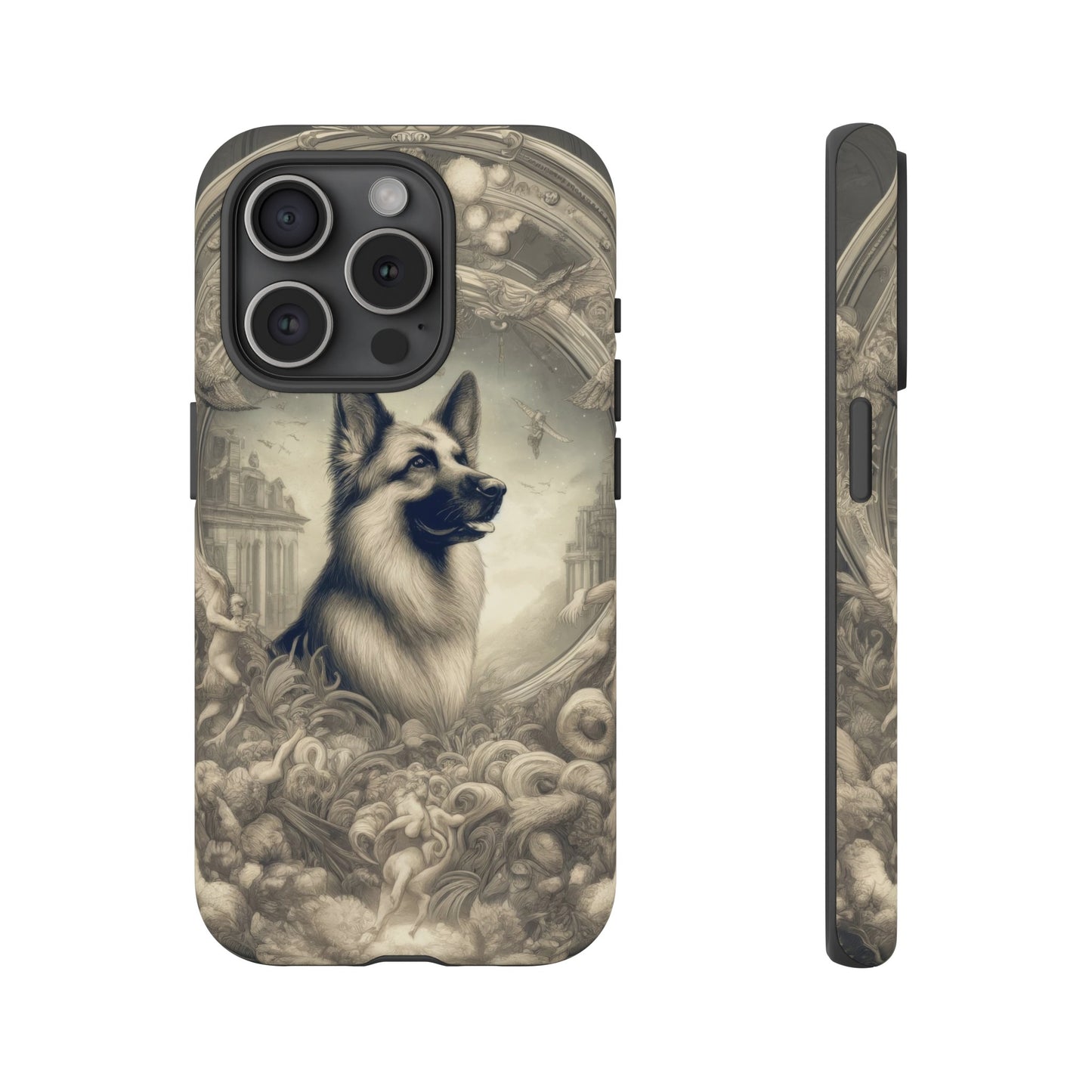 Dreamy fantasy and rococo German Shepherd Phone Case