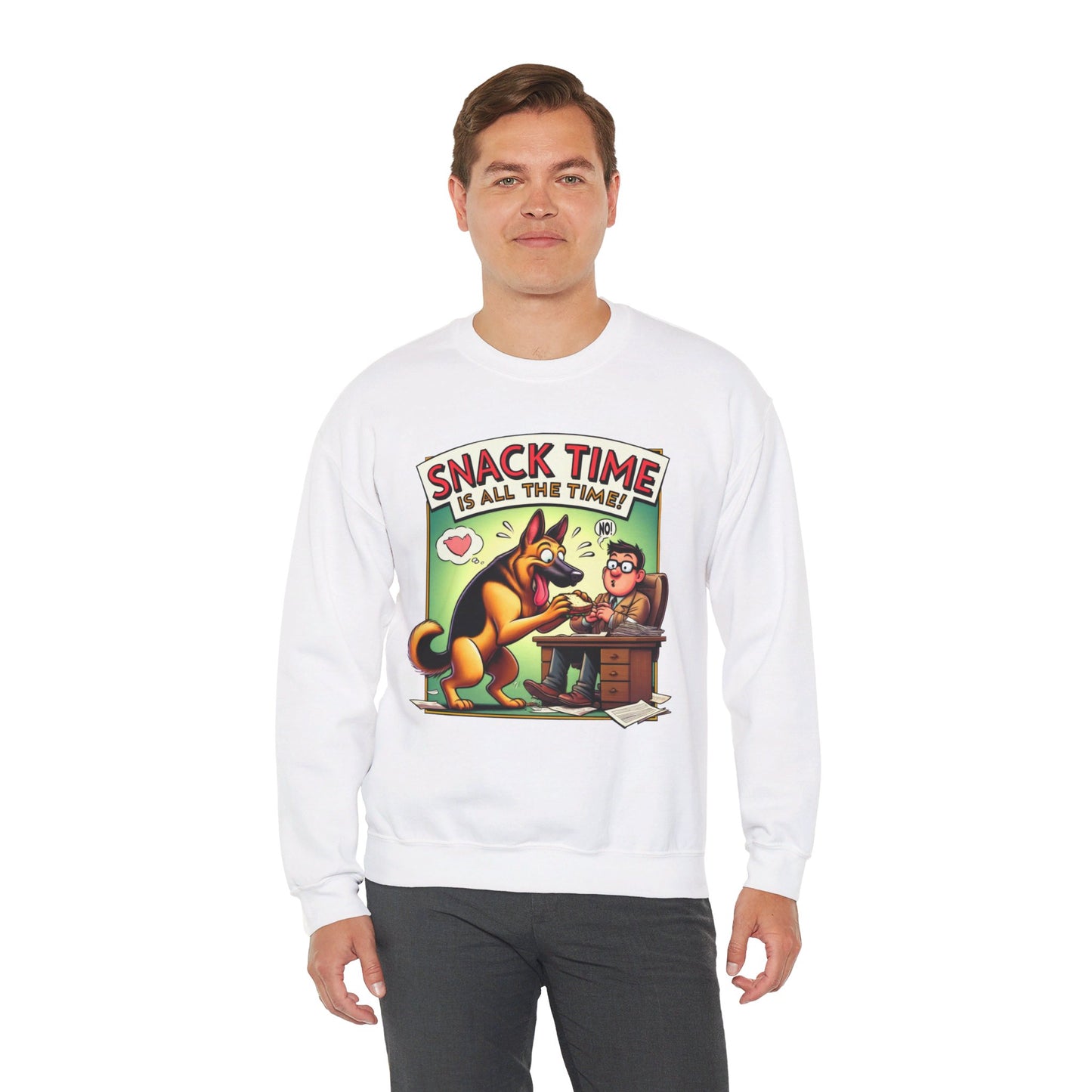 Snack Time is all the Time Sweatshirt (10 colors) (German Shepherd)