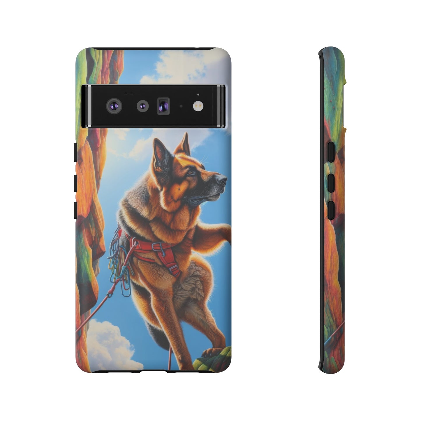 German Shepherd Rock climbing Phone Case