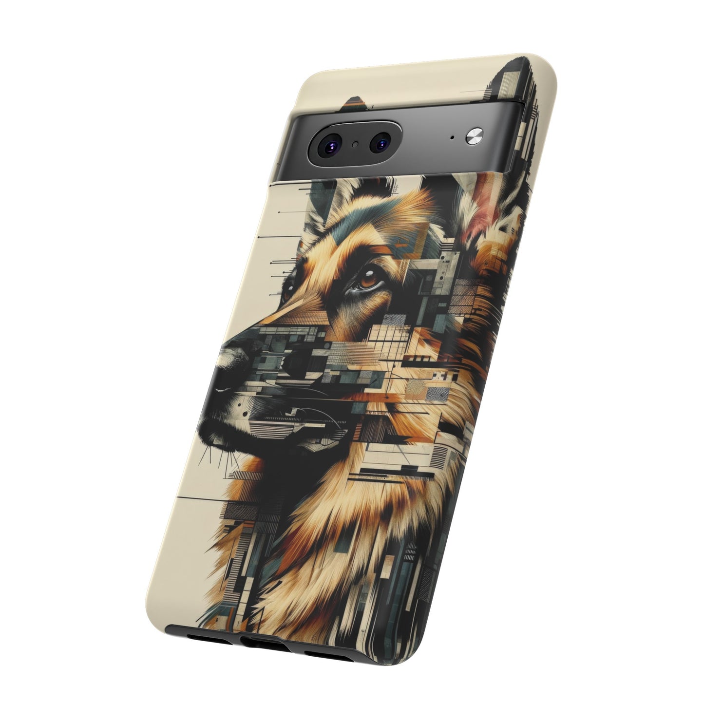 Constructivist and dadaist German Shepherd Phone Case