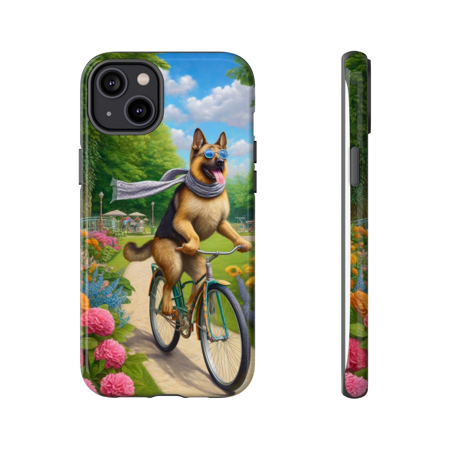 German Shepherd Riding a Bicycle Phone Case