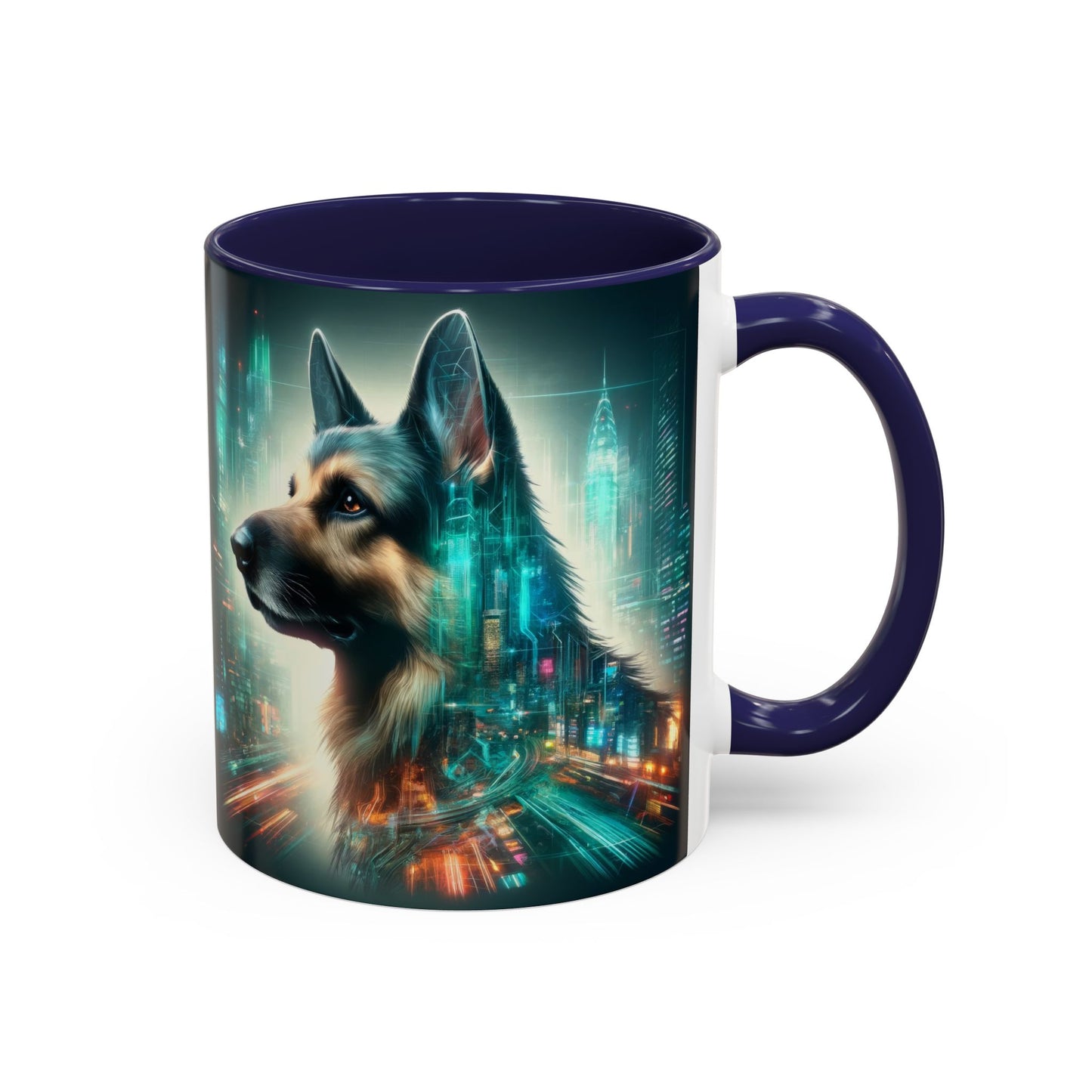 Cyberpunk German Shepherd Coffee Mug