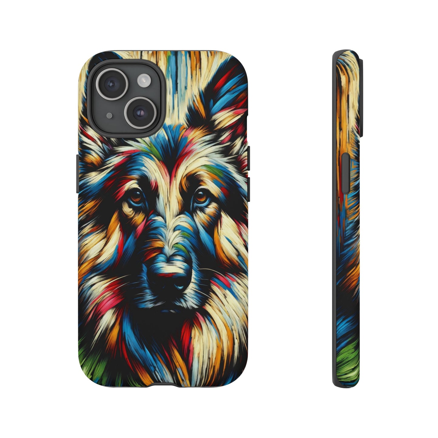 Fauvism scratchboard technique German Shepherd Phone Case