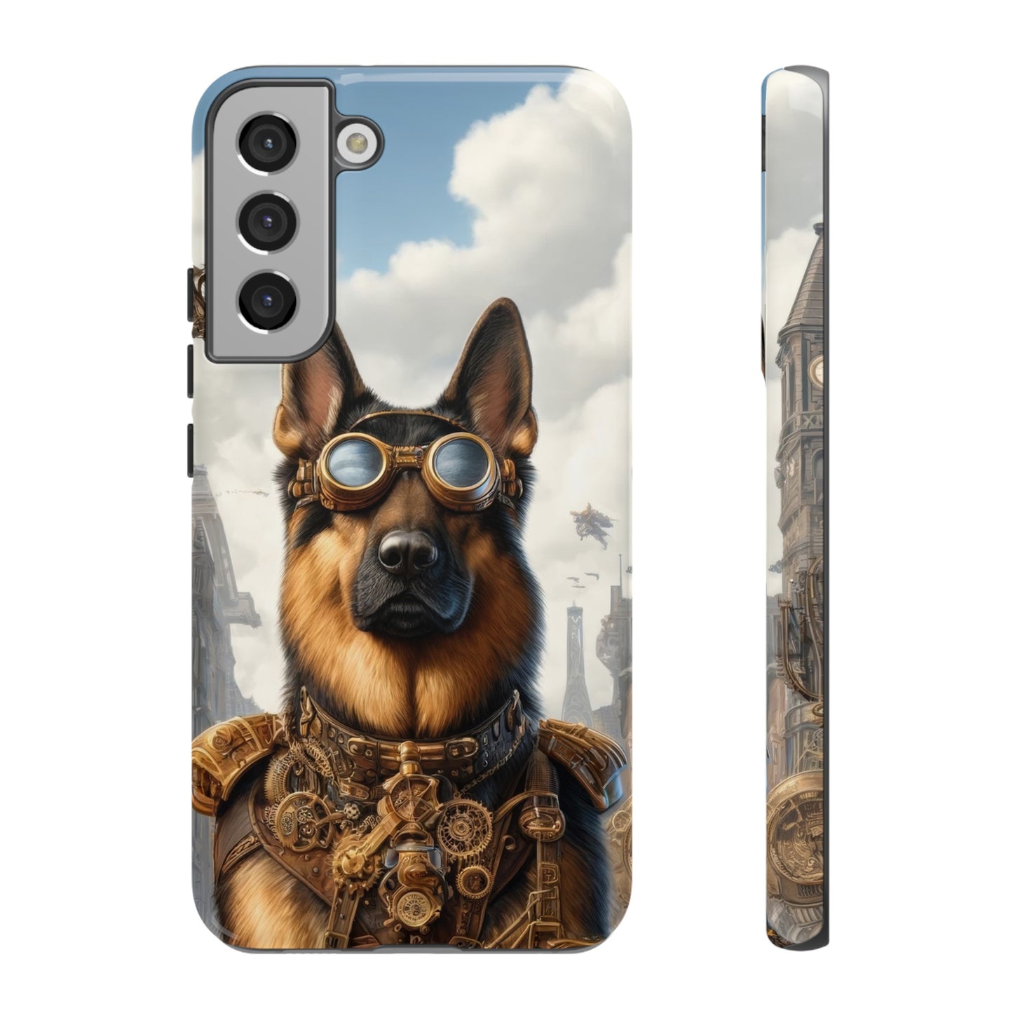 Realism and steampunk German Shepherd Phone Case