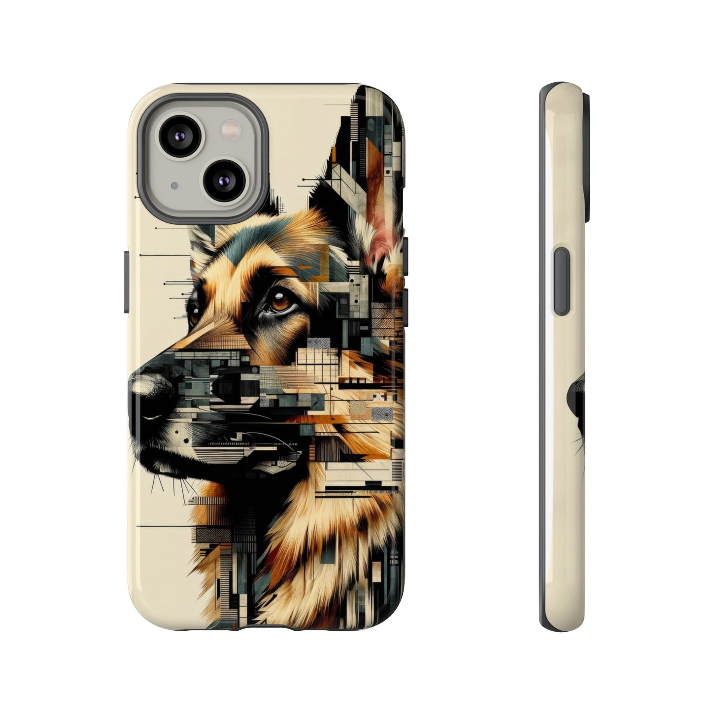 Constructivist and dadaist German Shepherd Phone Case