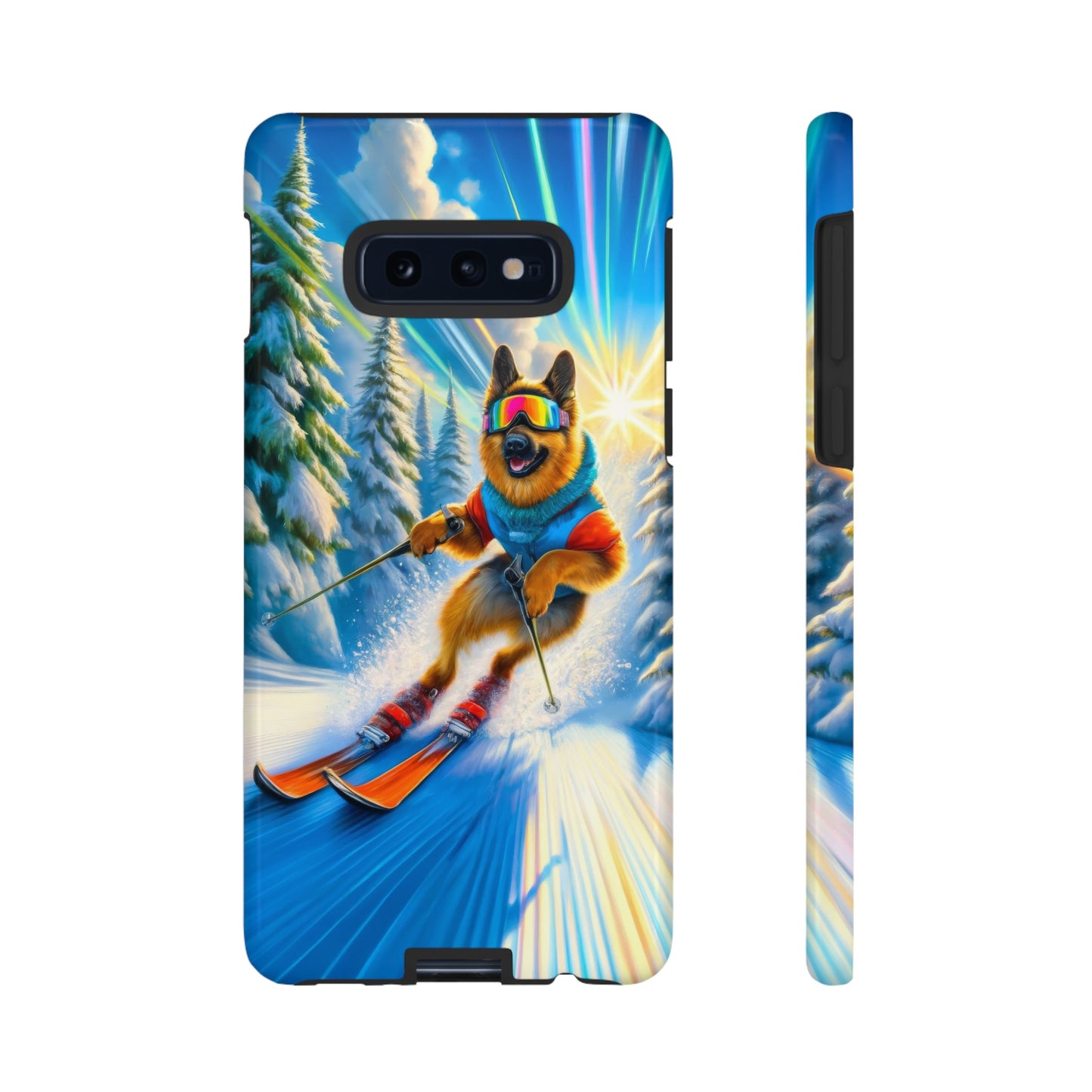 German Shepherd Skiing Phone Case