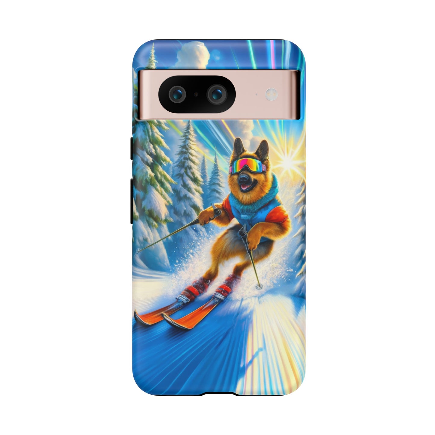 German Shepherd Skiing Phone Case