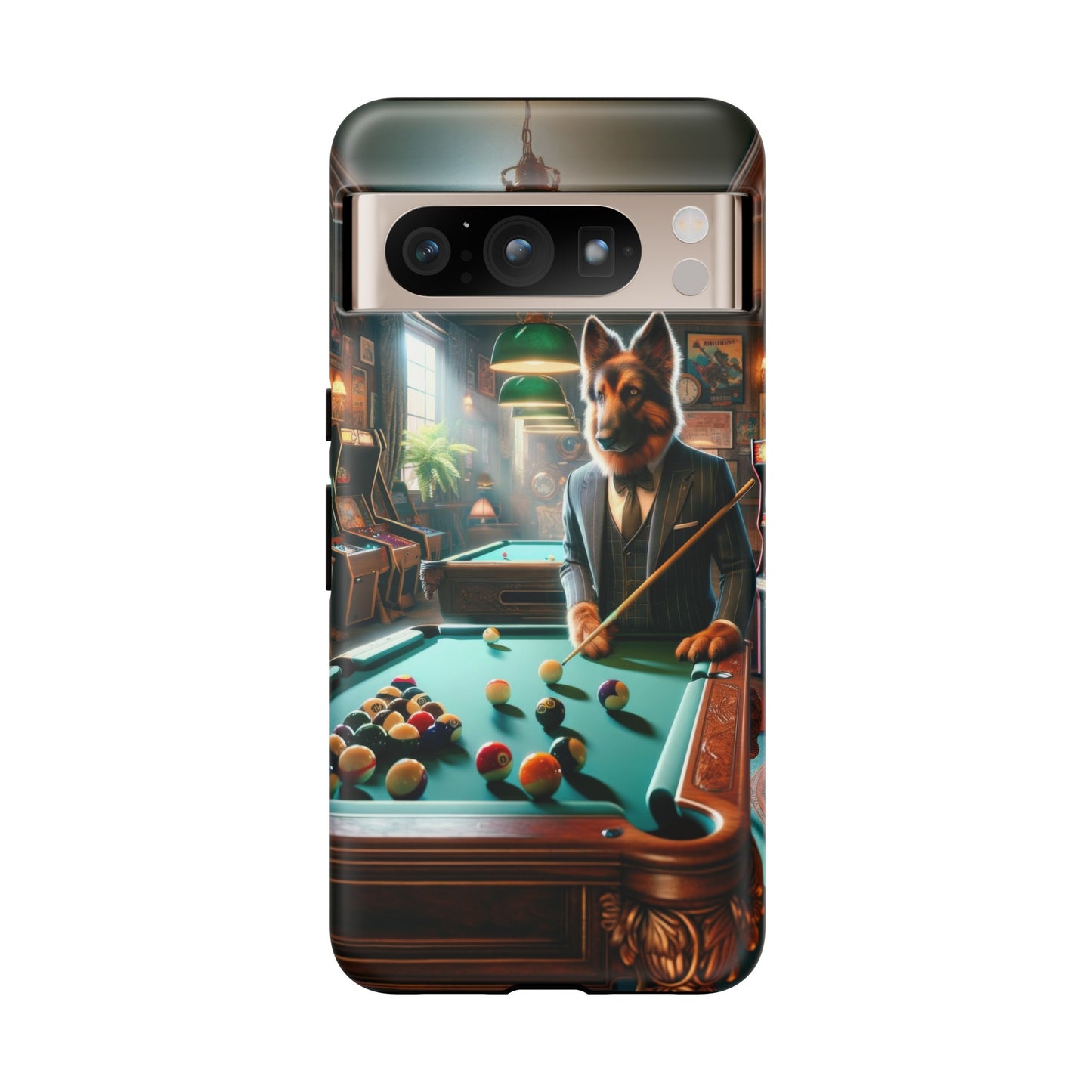 German Shepherd Playing Pool Phone Case