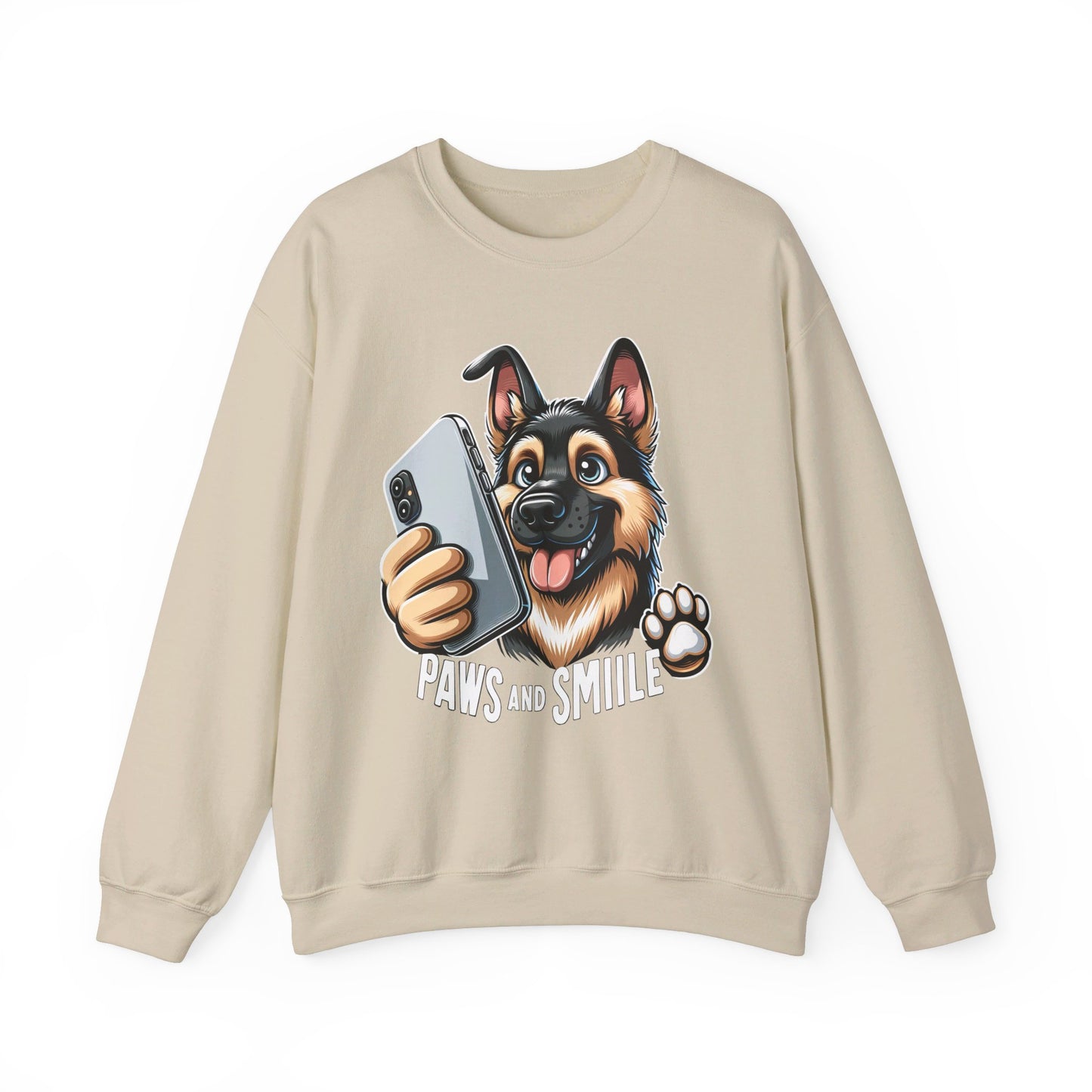 Paws and Smile Sweatshirt (10 colors) (German Shepherd)