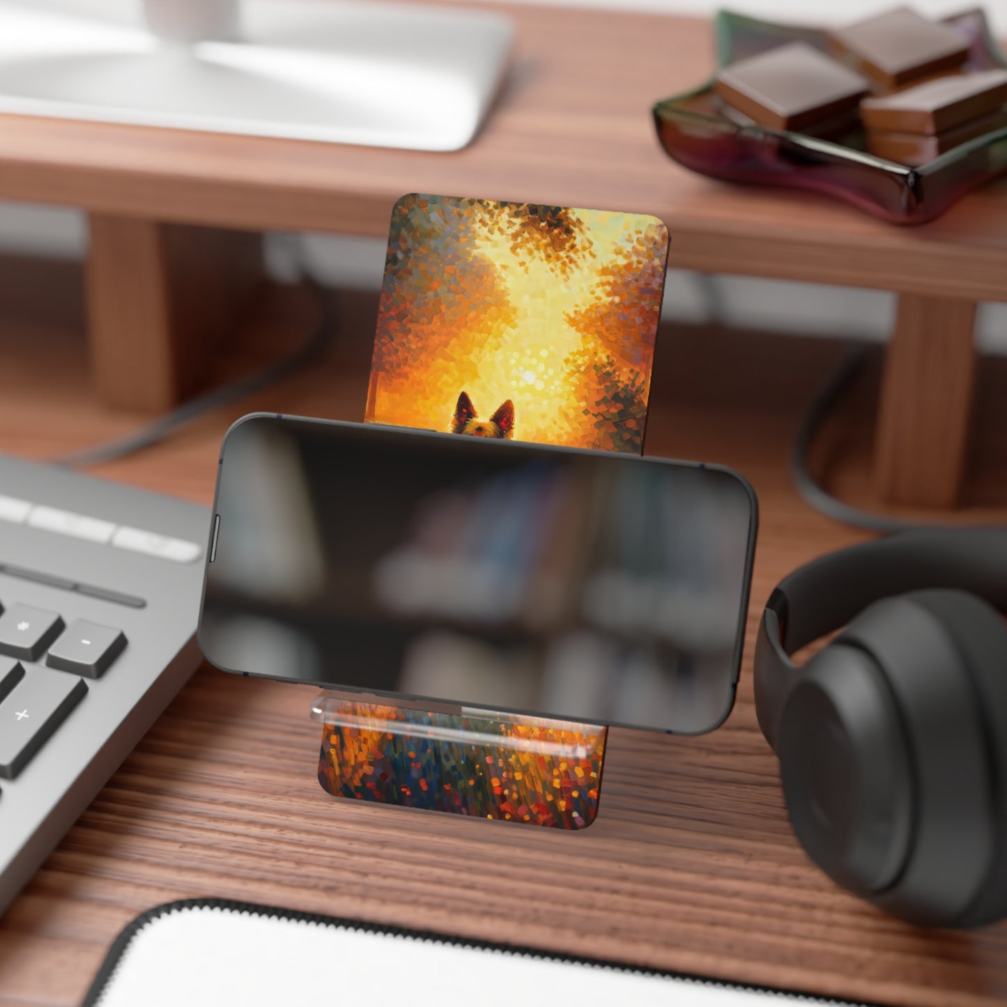 Golden hour and neo-impressionism German Shepherd Smartphone Stand