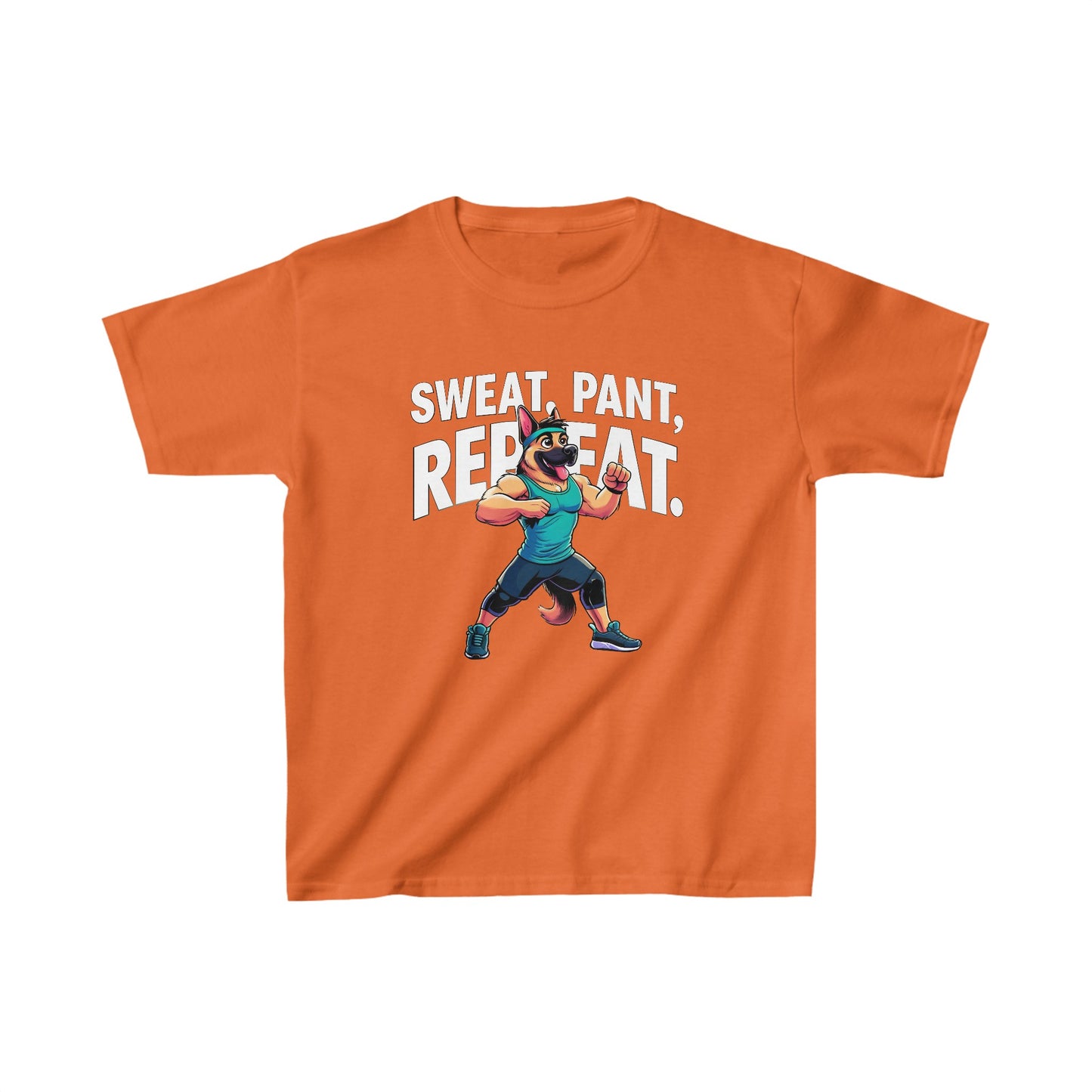 Sweat, Pant, Repeat Kids Size T-Shirt (Multi colors) (German Shepherd)