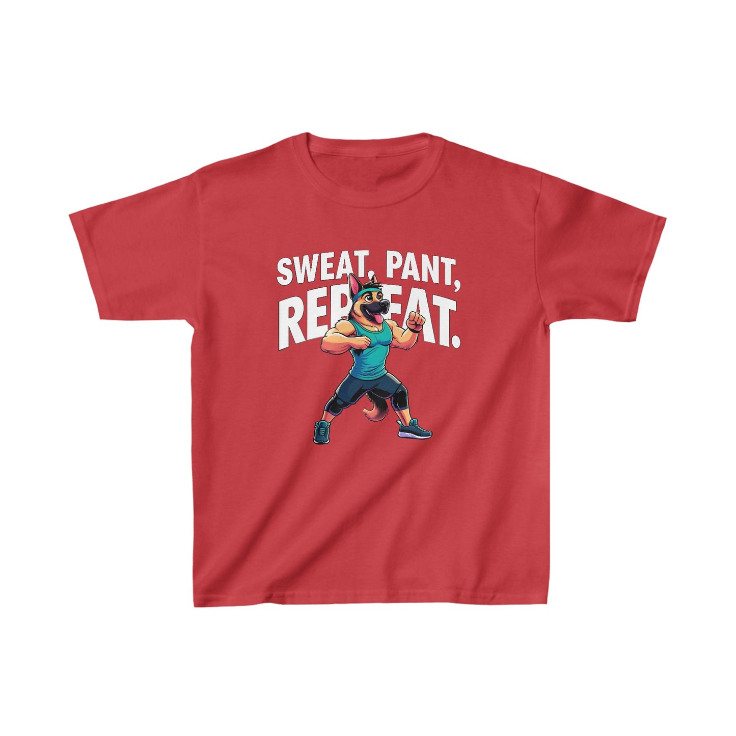 Sweat, Pant, Repeat Kids Size T-Shirt (Multi colors) (German Shepherd)