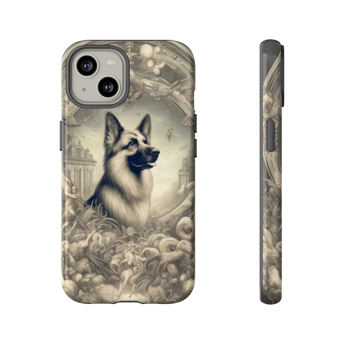 Dreamy fantasy and rococo German Shepherd Phone Case