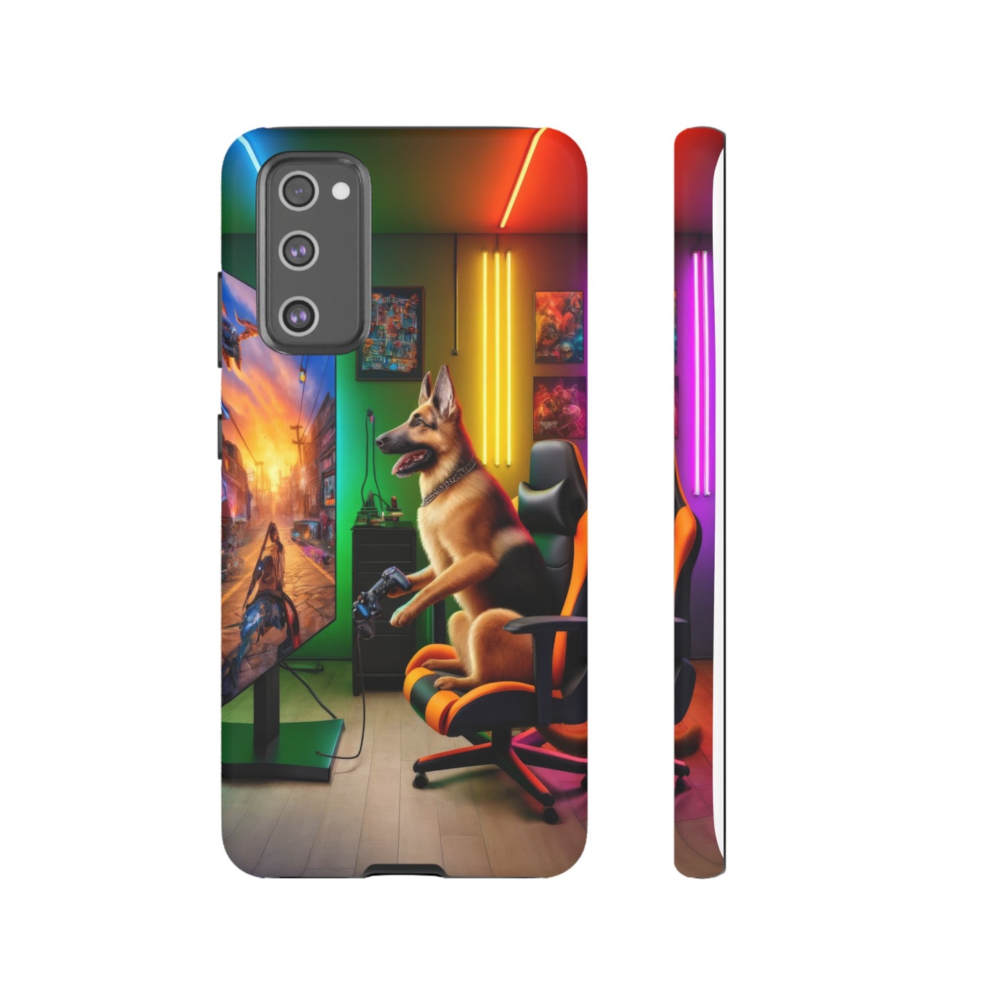 German Shepherd Playing Video Games Phone Case