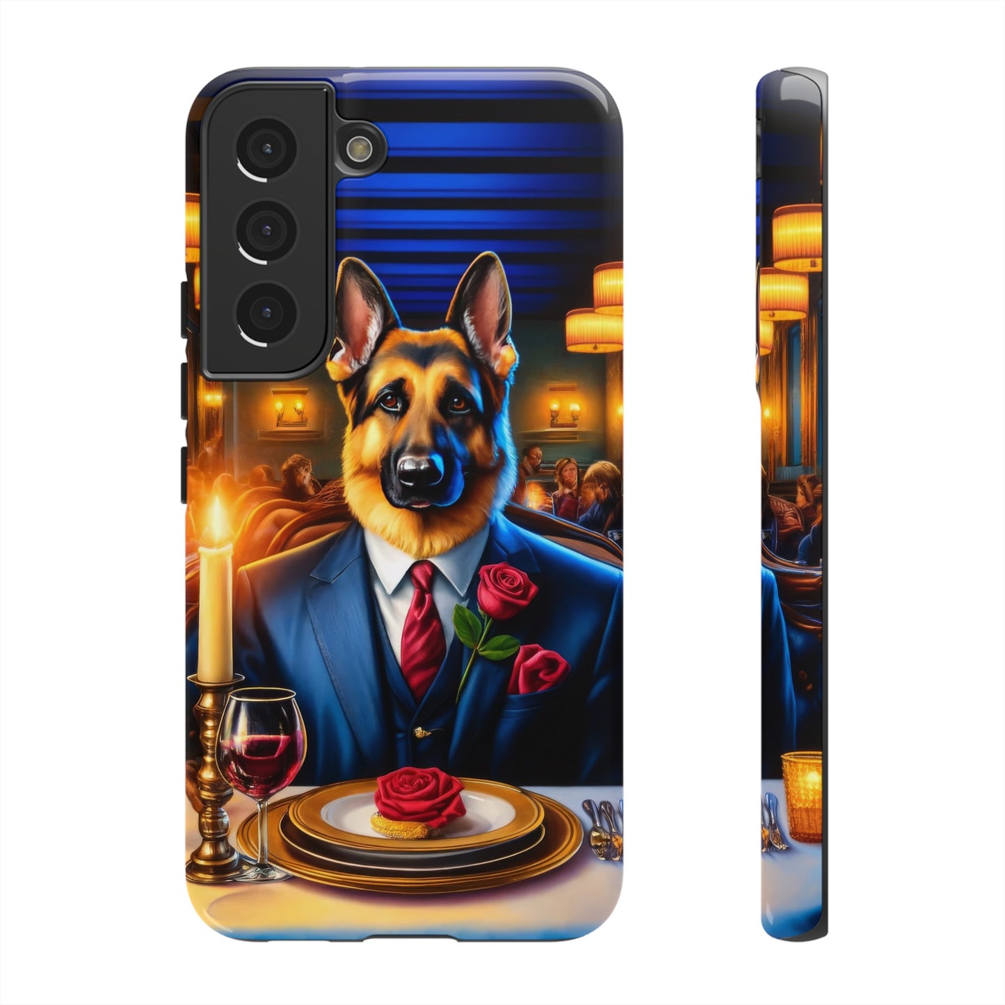 German Shepherd Going on a Date at a Restaurant Phone Case