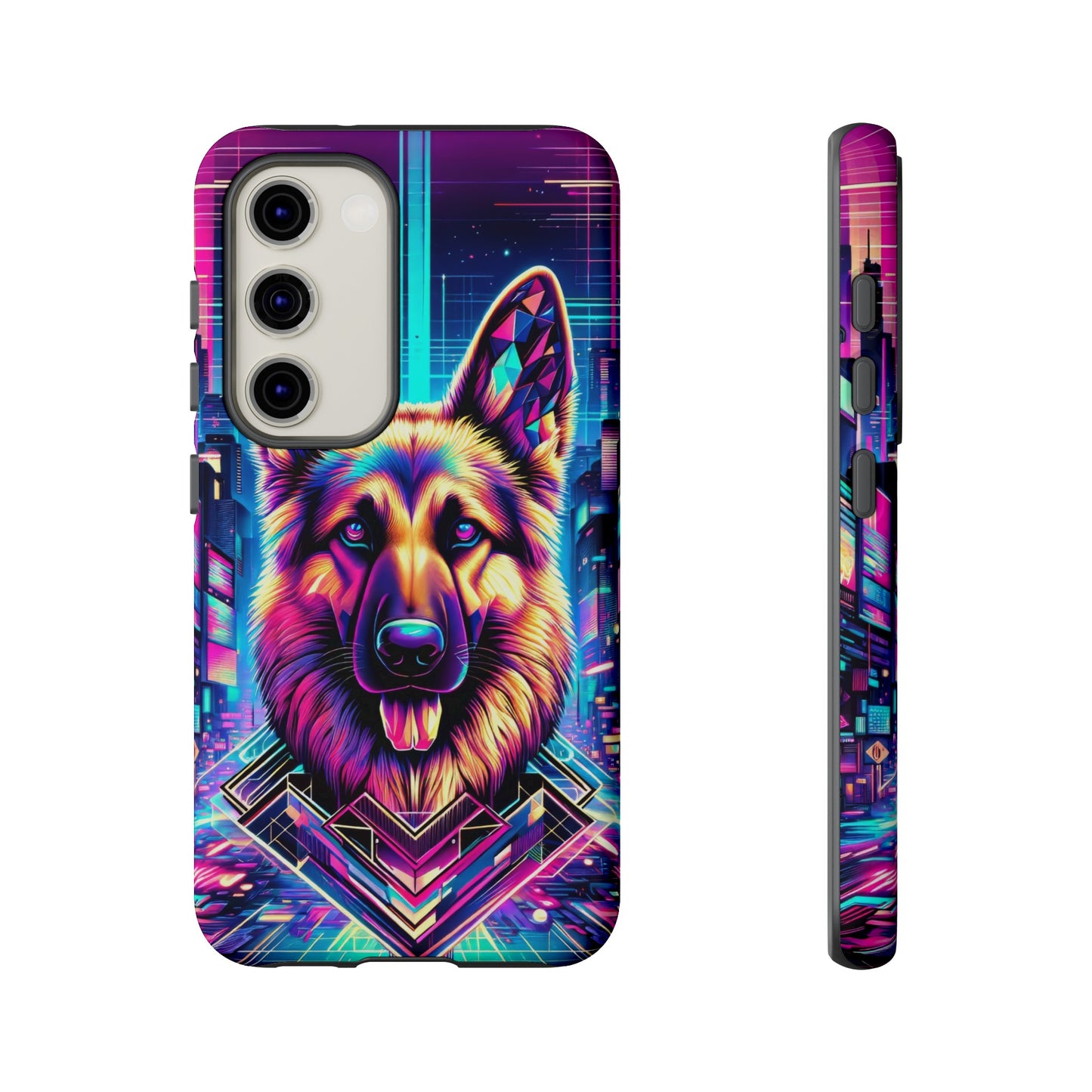 Glitch art German Shepherd Phone Case