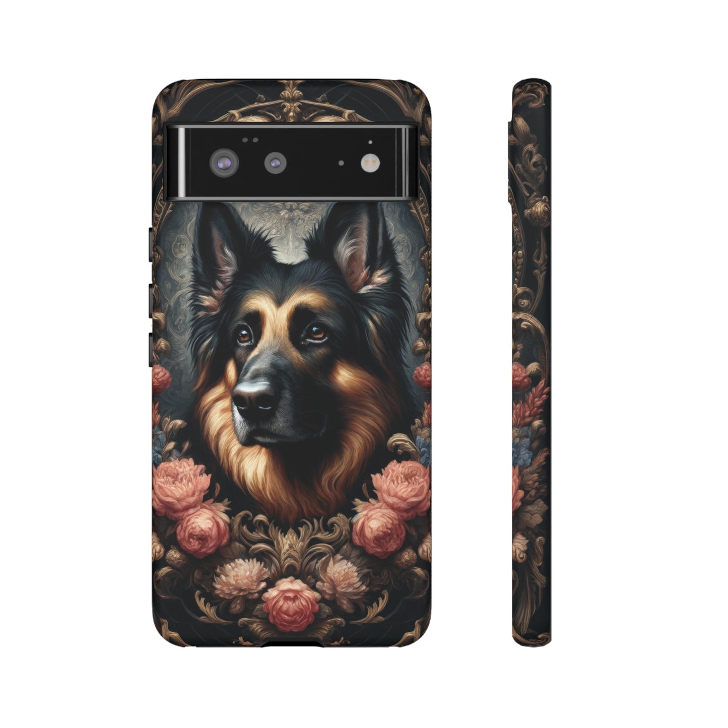 Gothic, high angle German Shepherd Phone Case