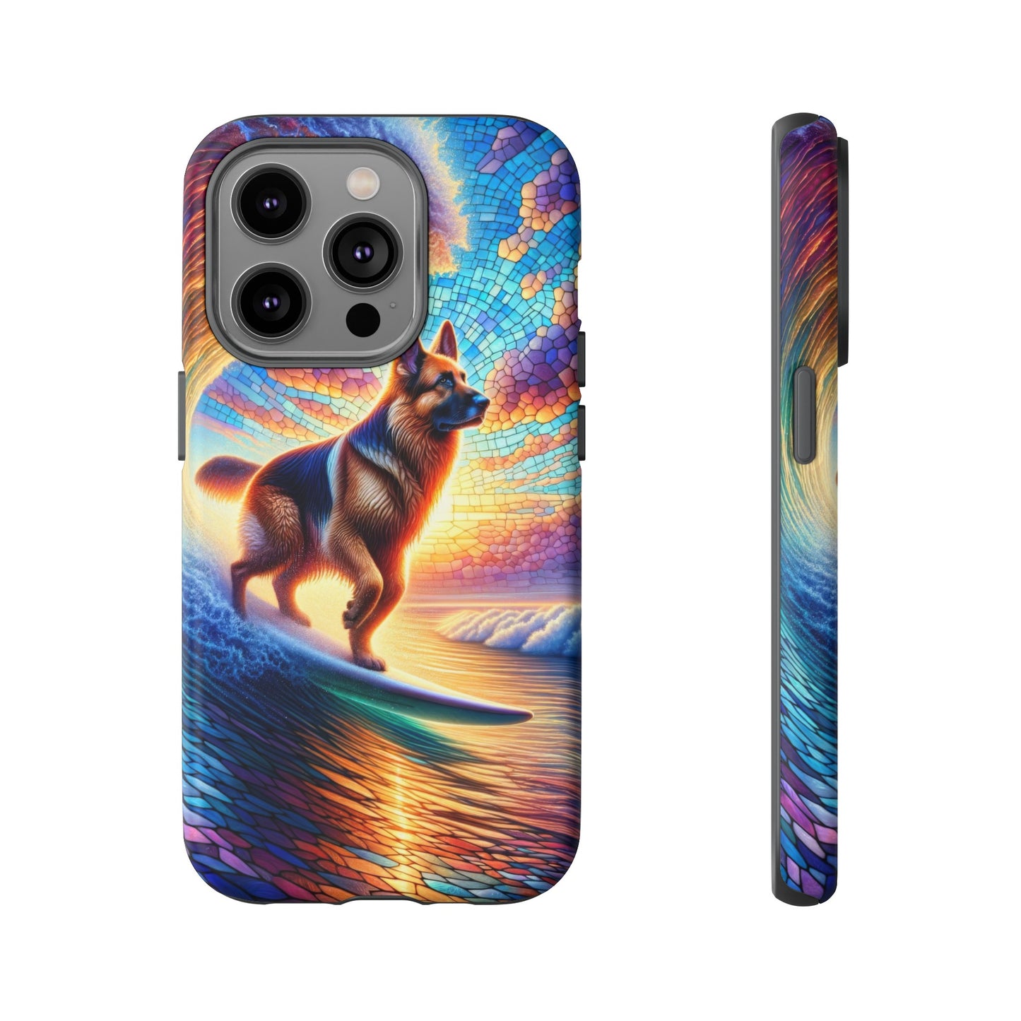 German Shepherd Surfing Phone Case