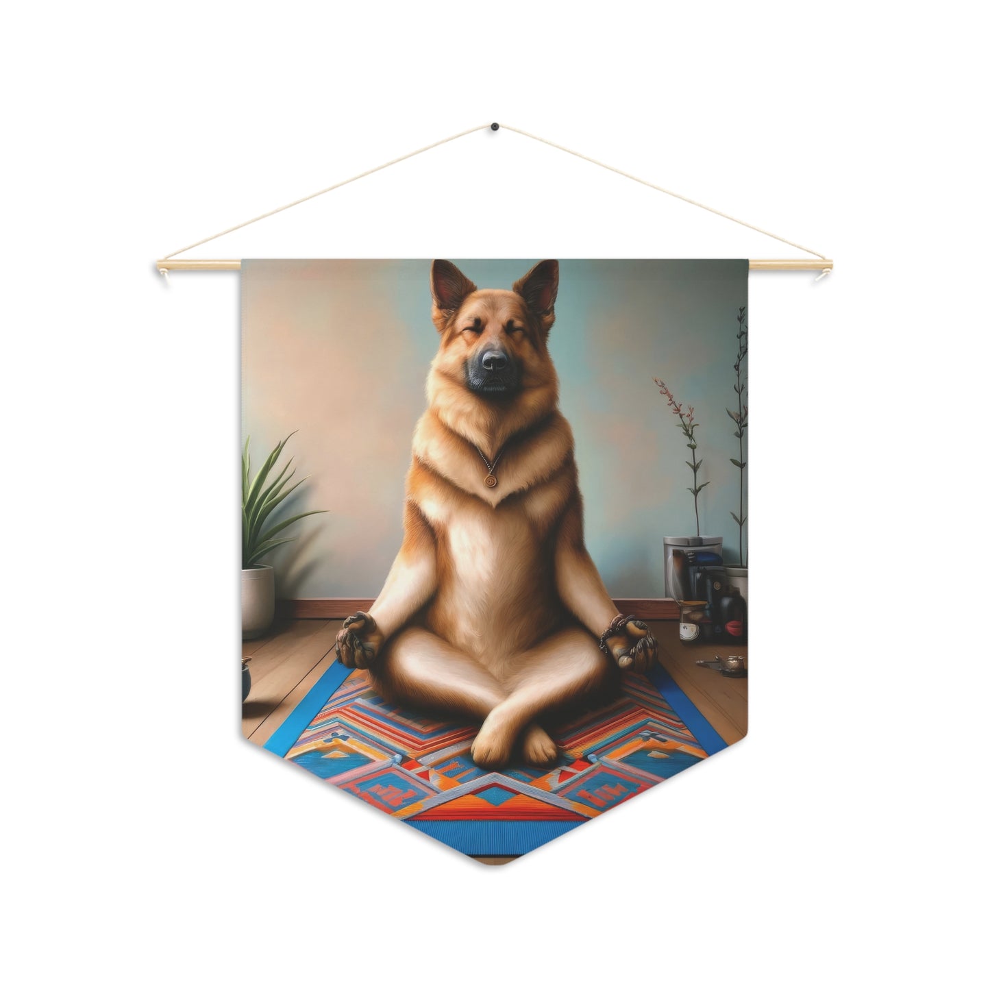 German Shepherd Meditating Pennant