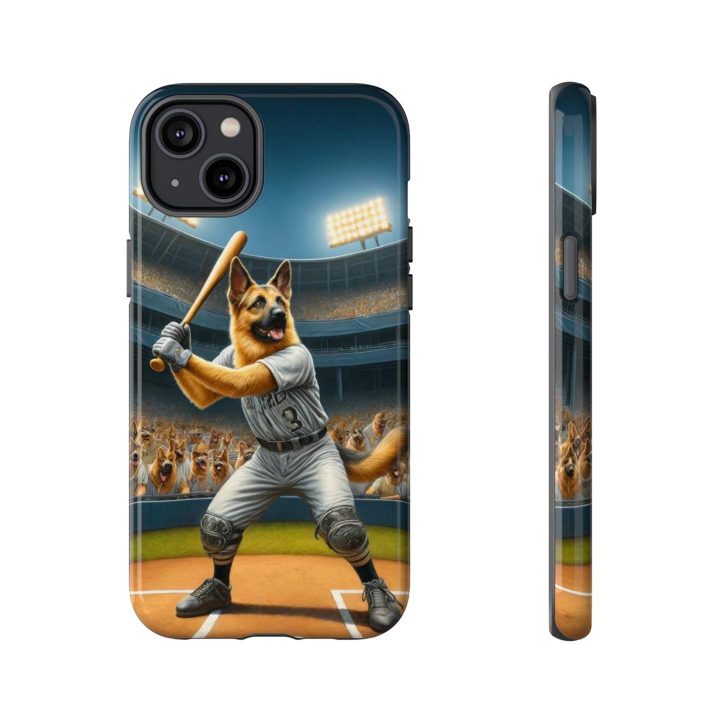 German Shepherd Playing Baseball Tough Phone Case