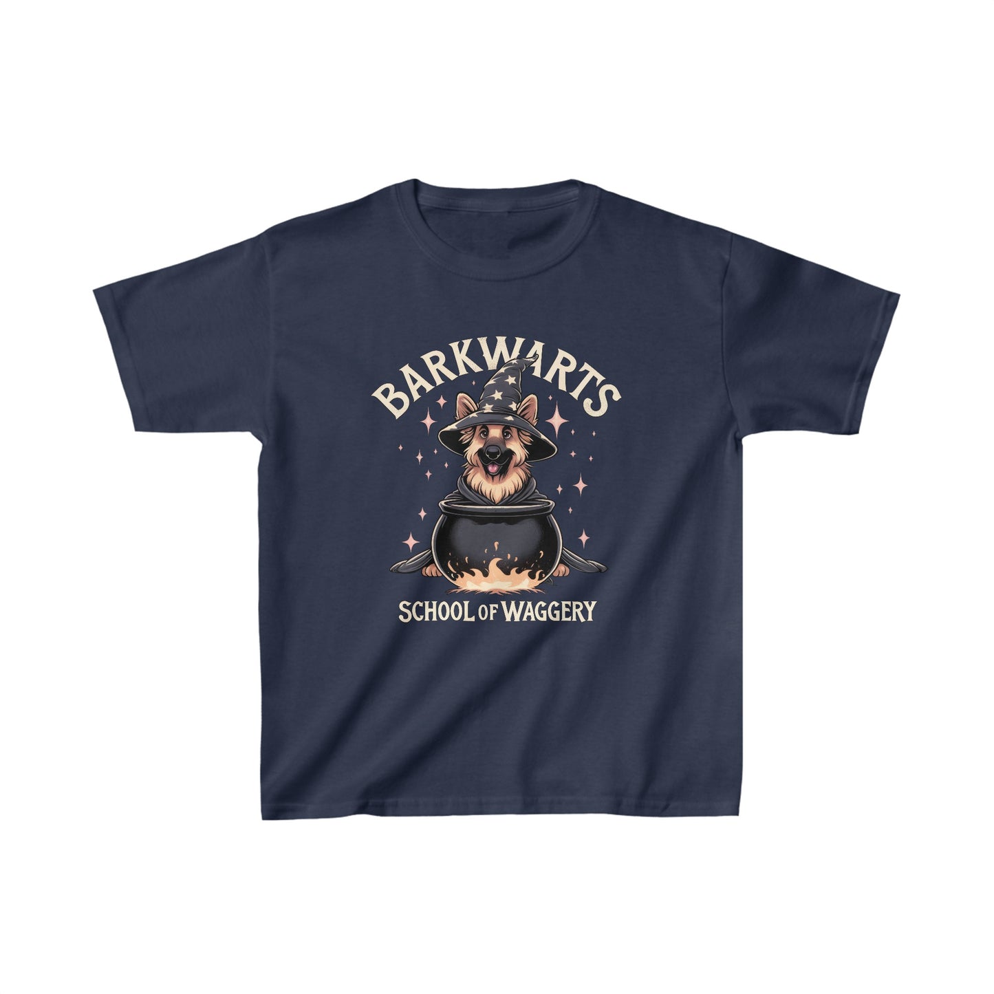 BarkWarts School of Waggery Kids Size T-Shirt (Multi colors) (German Shepherd)