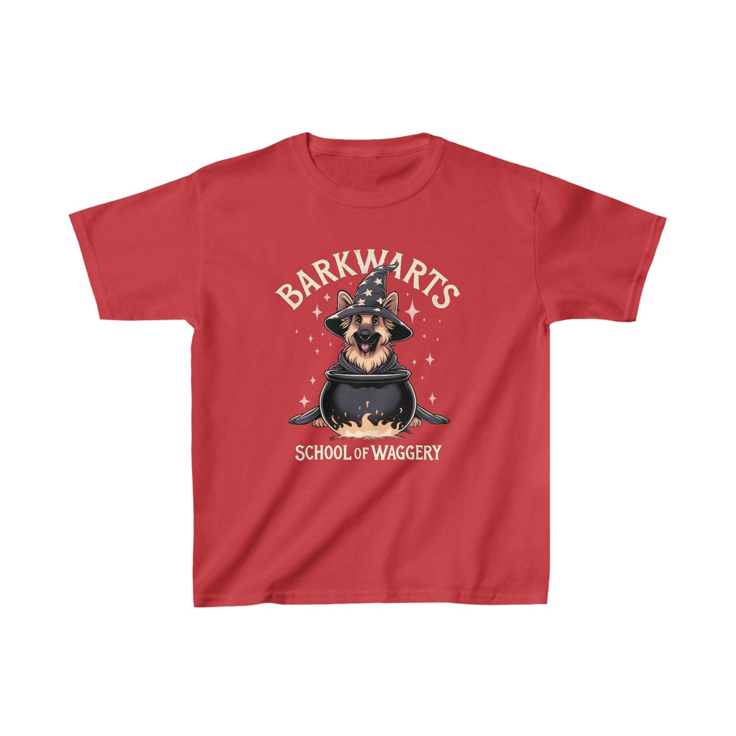 BarkWarts School of Waggery Kids Size T-Shirt (Multi colors) (German Shepherd)