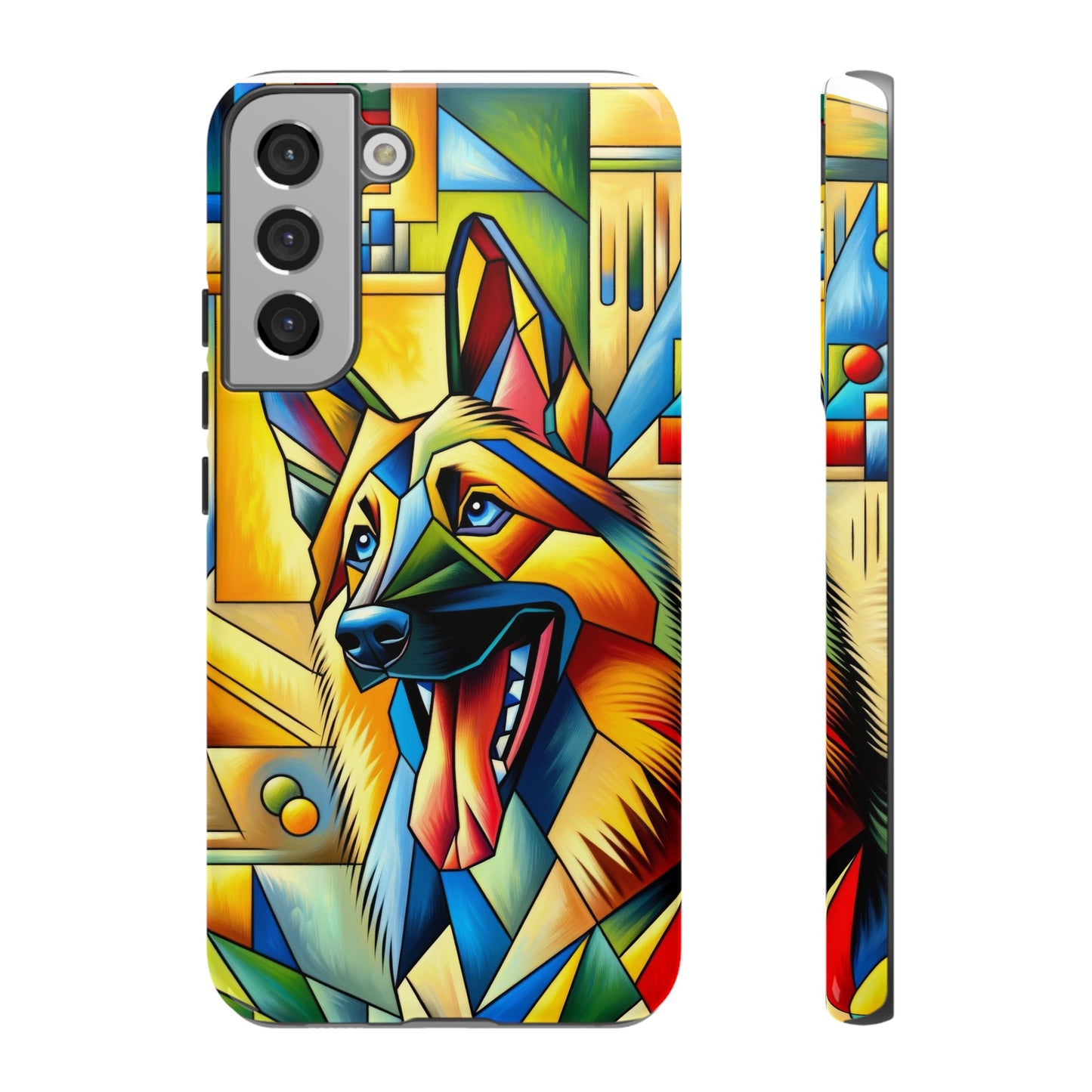 German Shepherd in Cubism Tough Phone Case