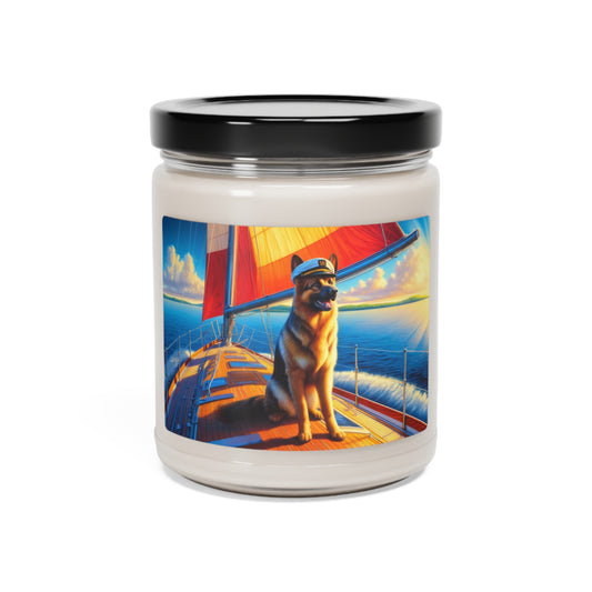 German Shepherd Boat Scented Soy Candle, 9oz