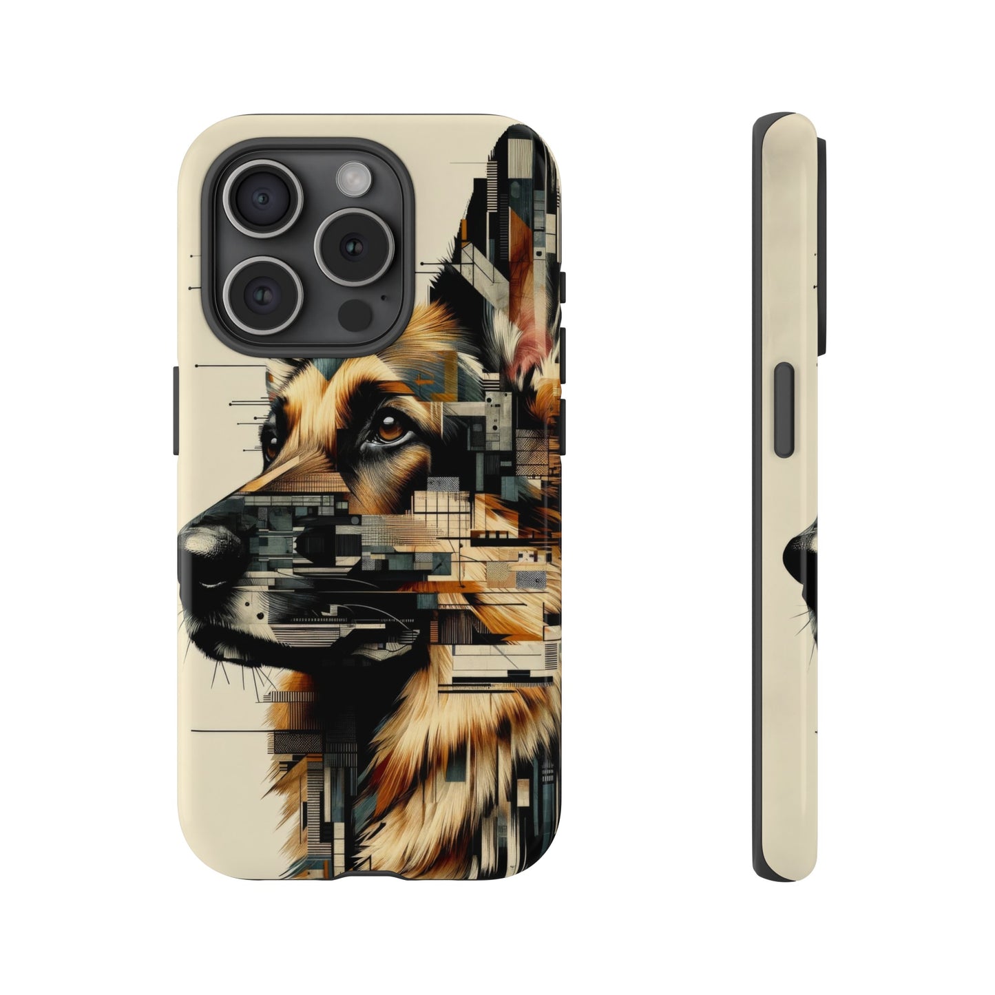 Constructivist and dadaist German Shepherd Phone Case