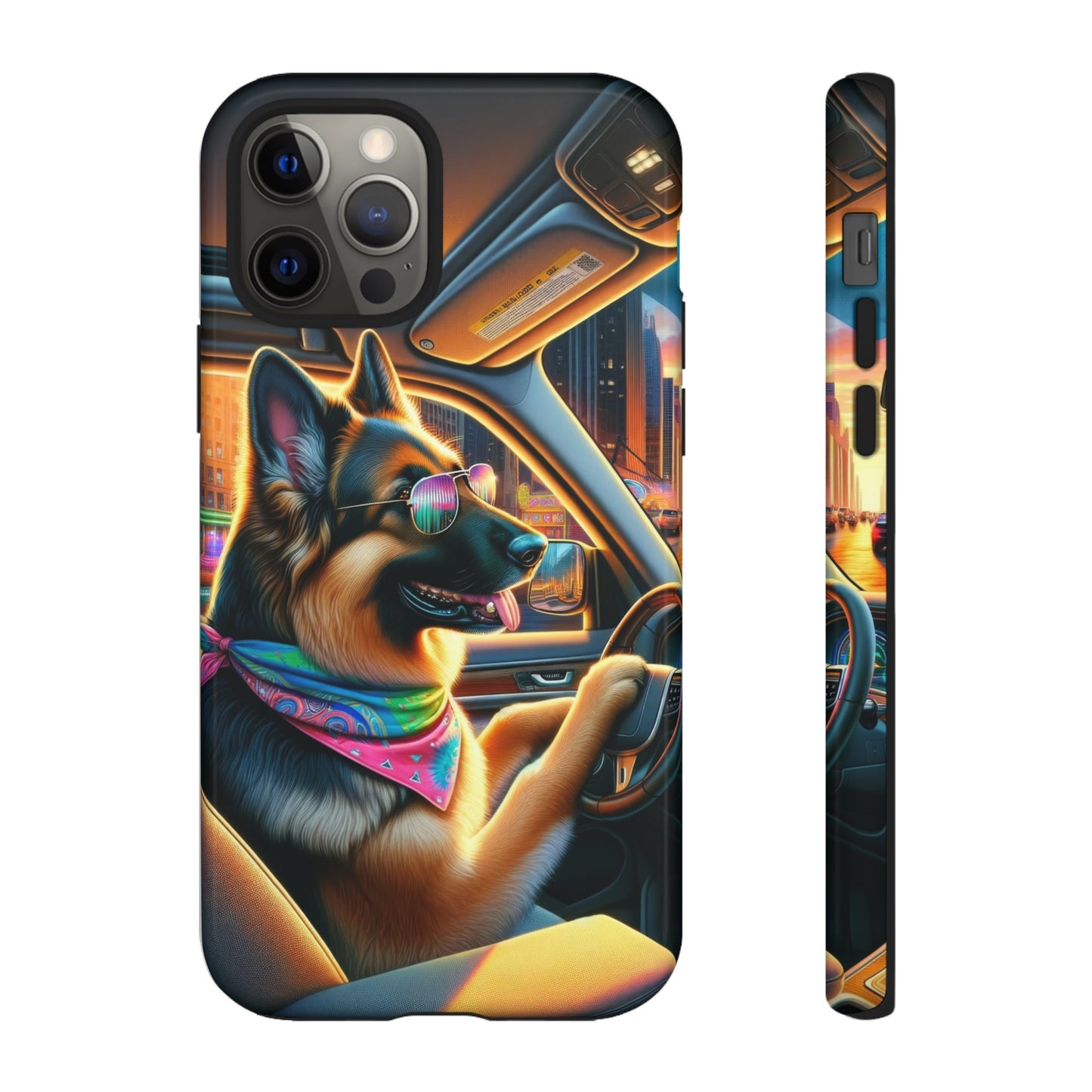 German Shepherd Driving a Car Phone Case