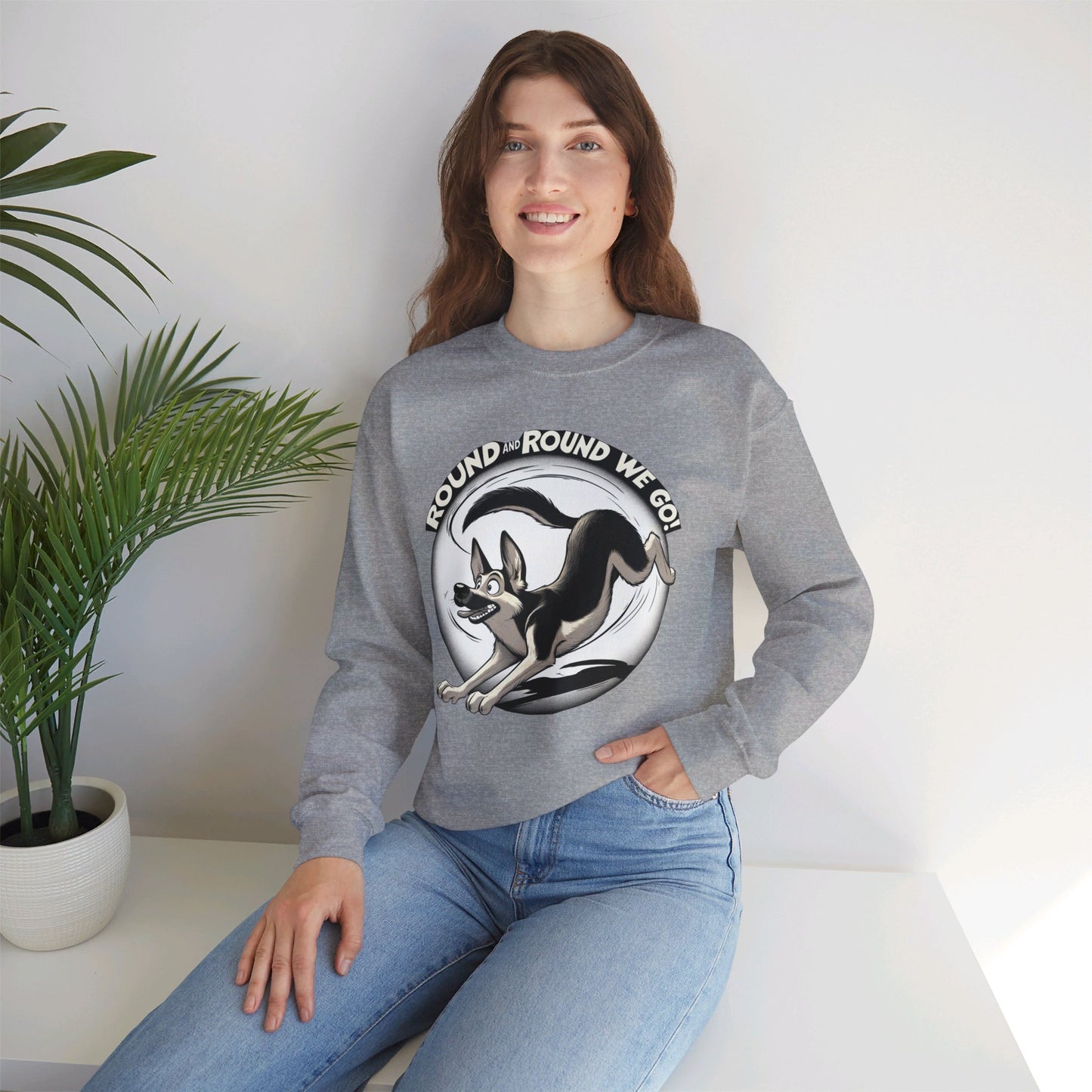 Round and Round We go! Sweatshirt (10 colors) (German Shepherd)