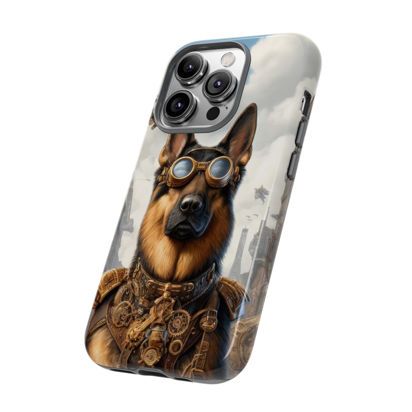 Realism and steampunk German Shepherd Phone Case