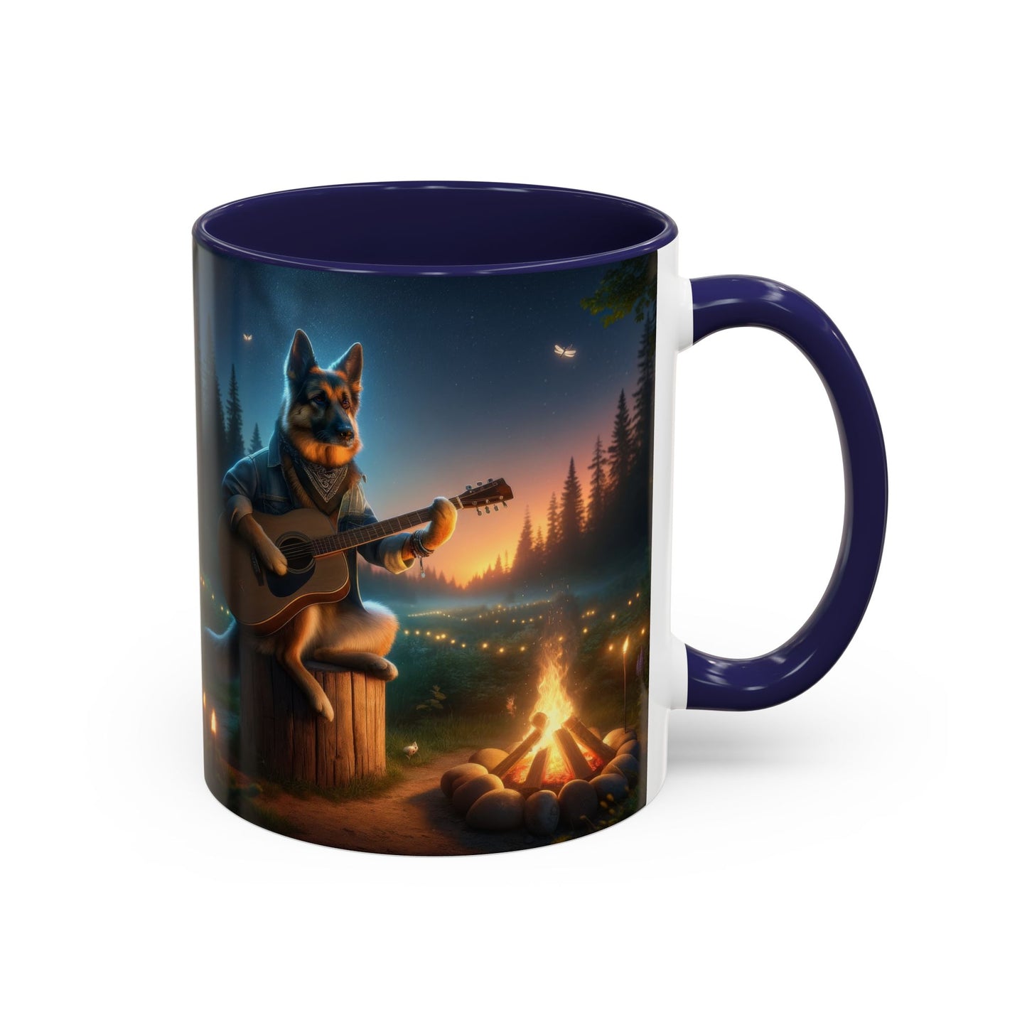 German Shepherd Playing a Guitar Coffee Mug