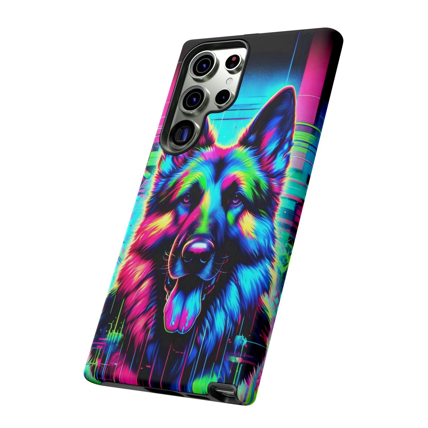 Neon graffiti German Shepherd Phone Case