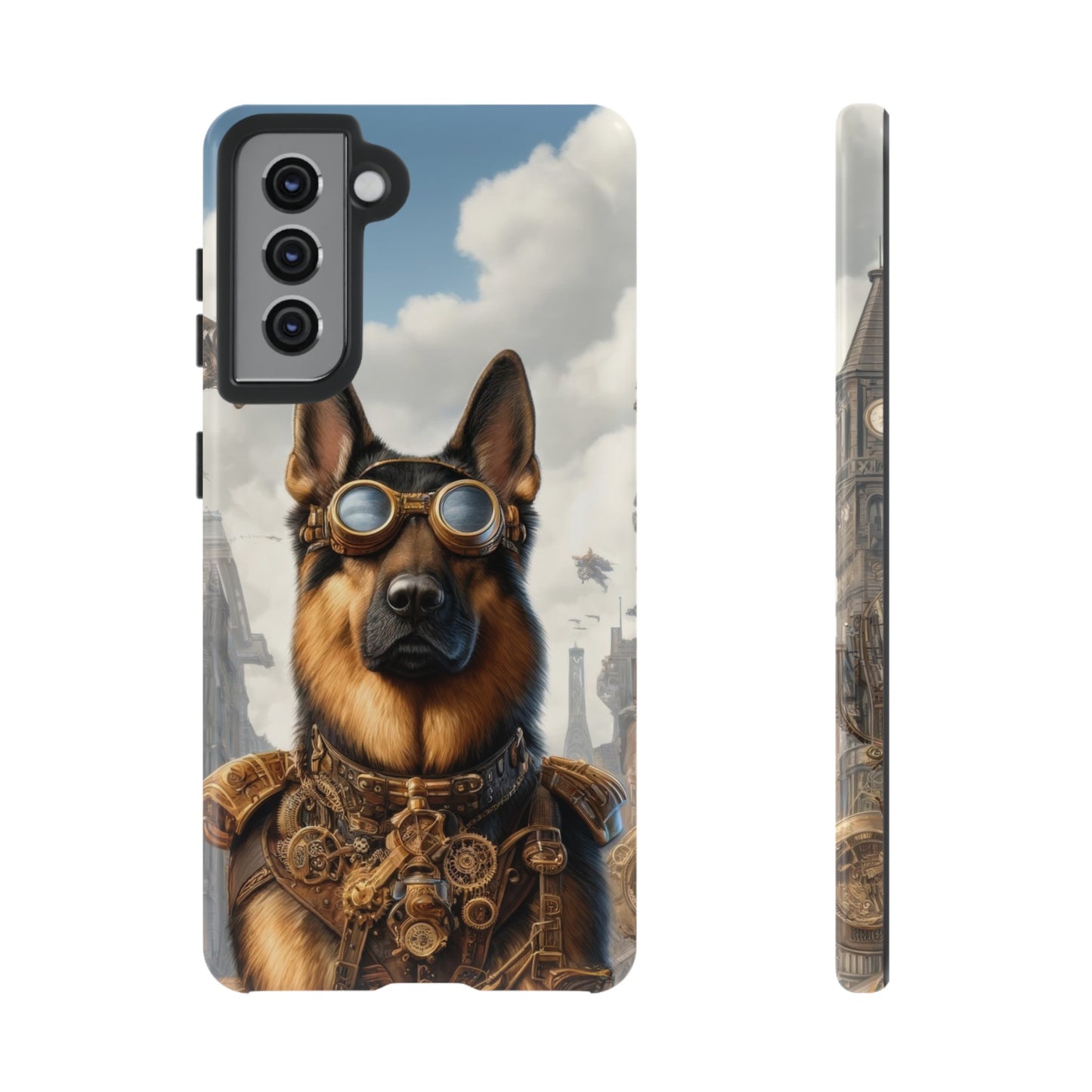 Realism and steampunk German Shepherd Phone Case