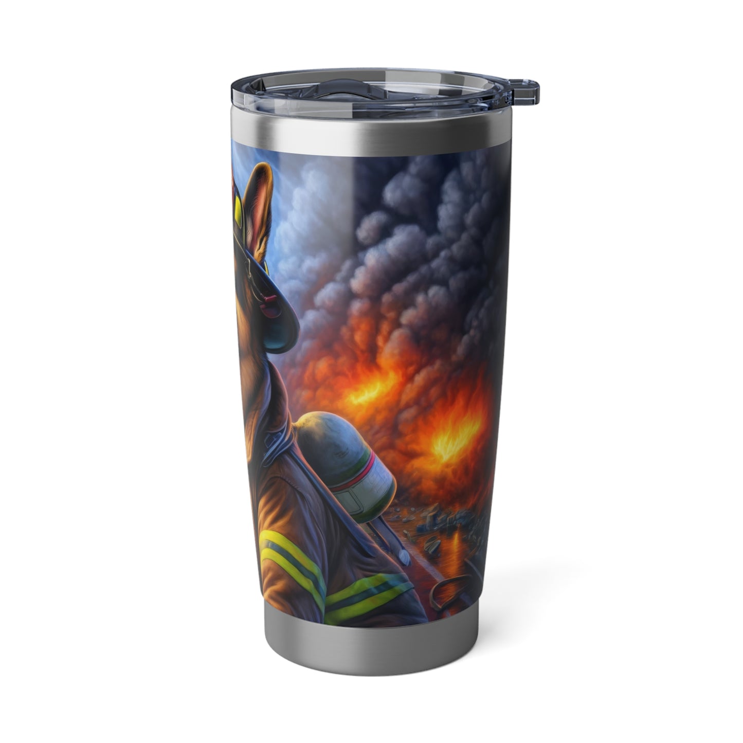 German Shepherd Working as a Fireman 20oz Tumbler