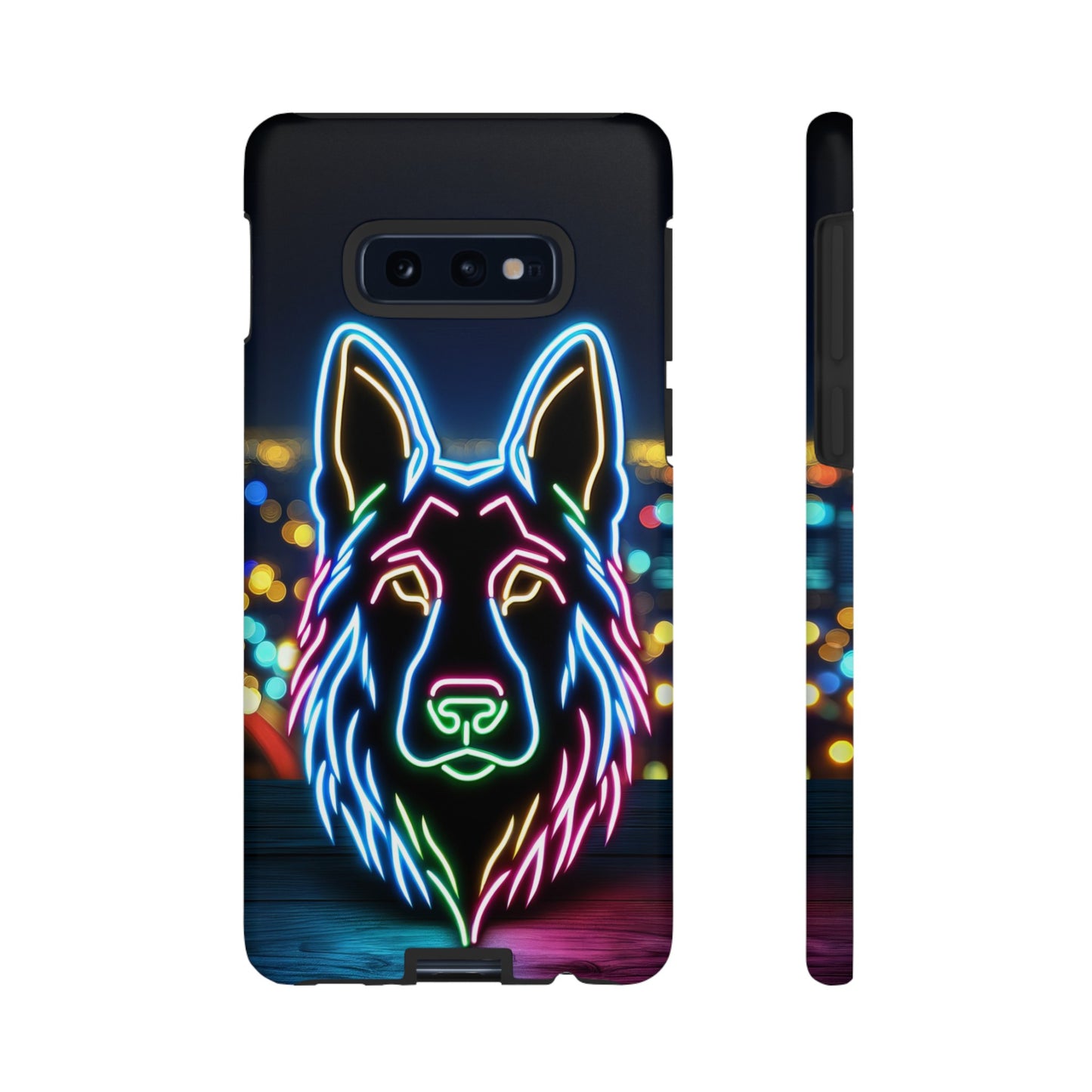 German Shepherd Neon Light Phone Case