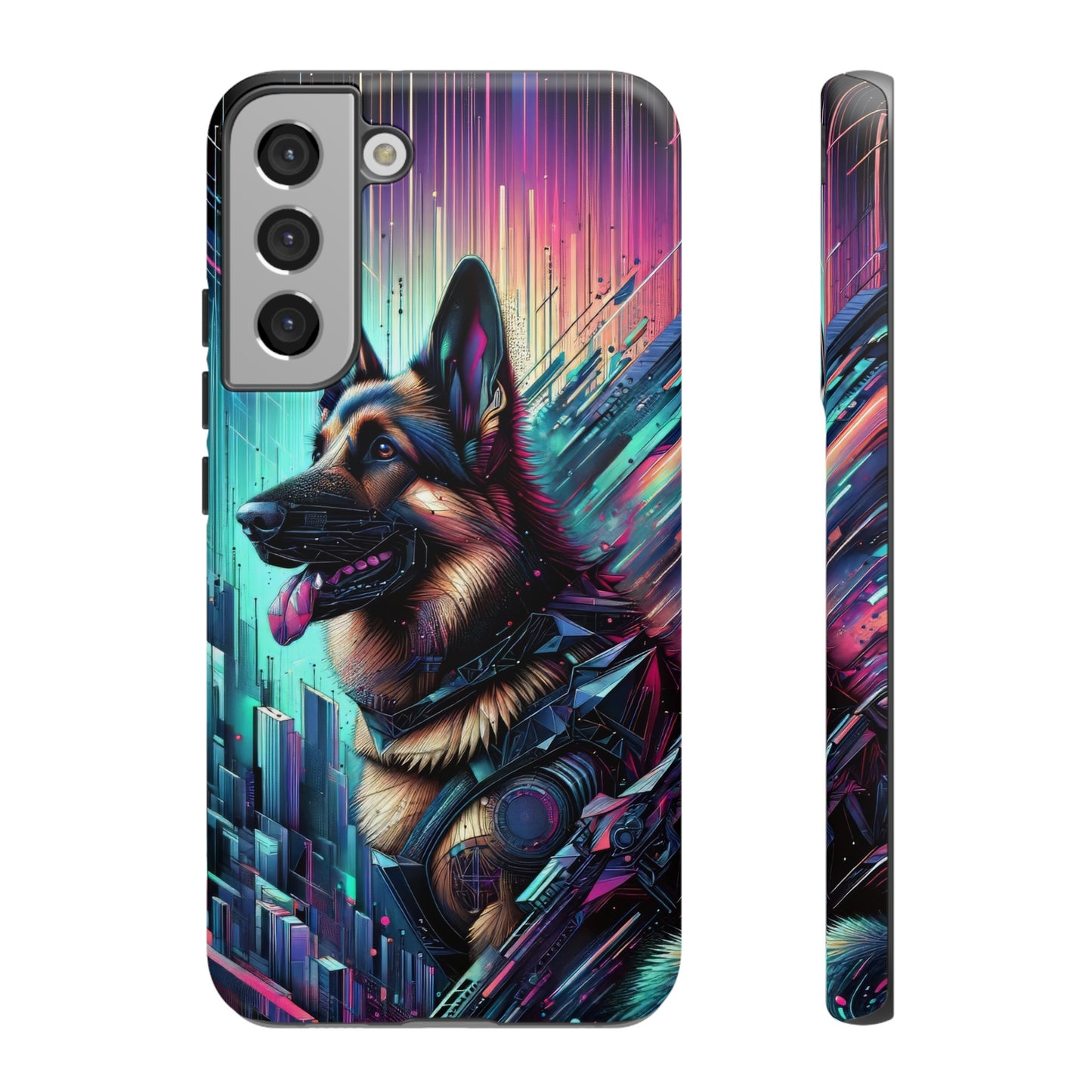 Futurism and gothic German Shepherd Phone Case