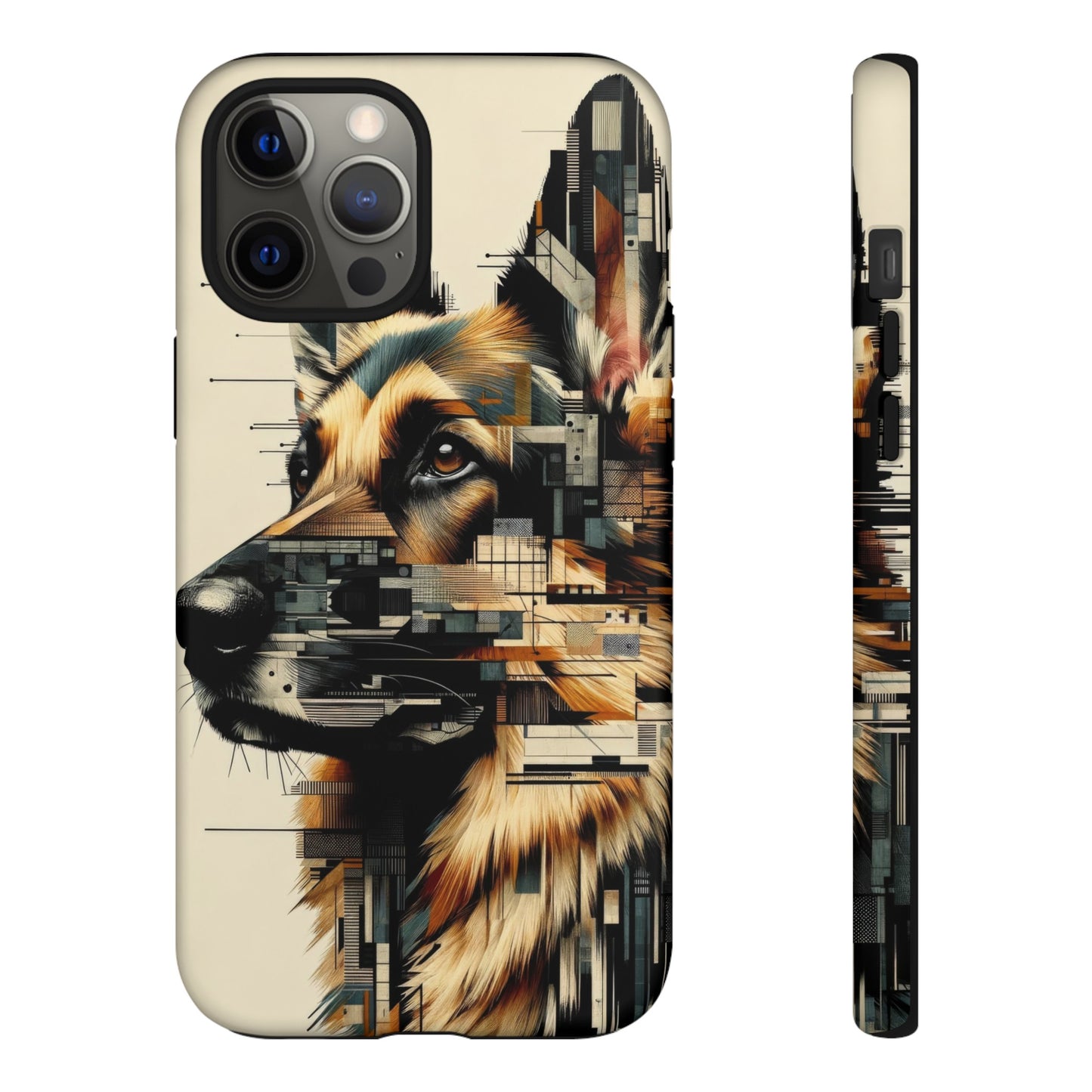 Constructivist and dadaist German Shepherd Phone Case