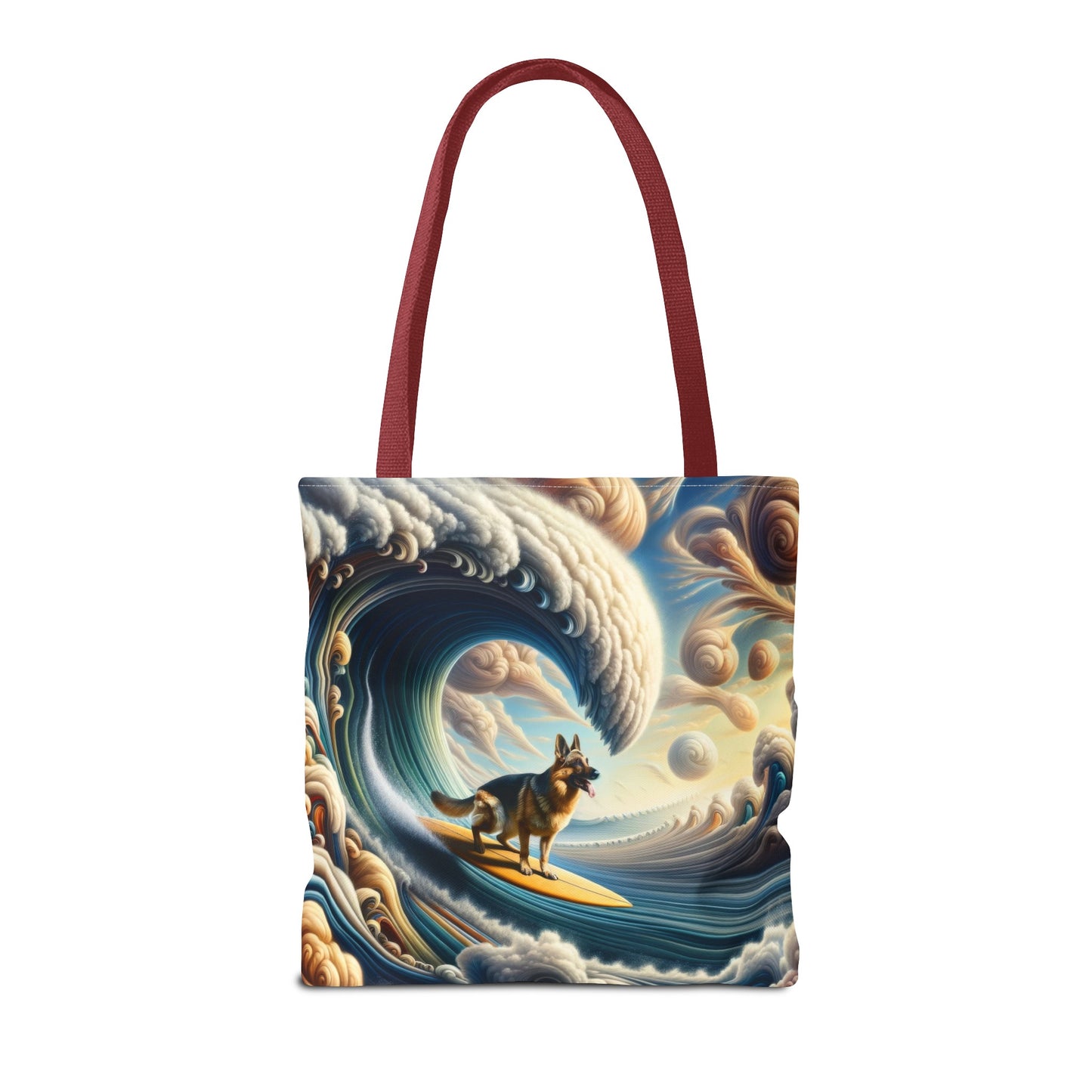 German Shepherd Surfing Tote Bag