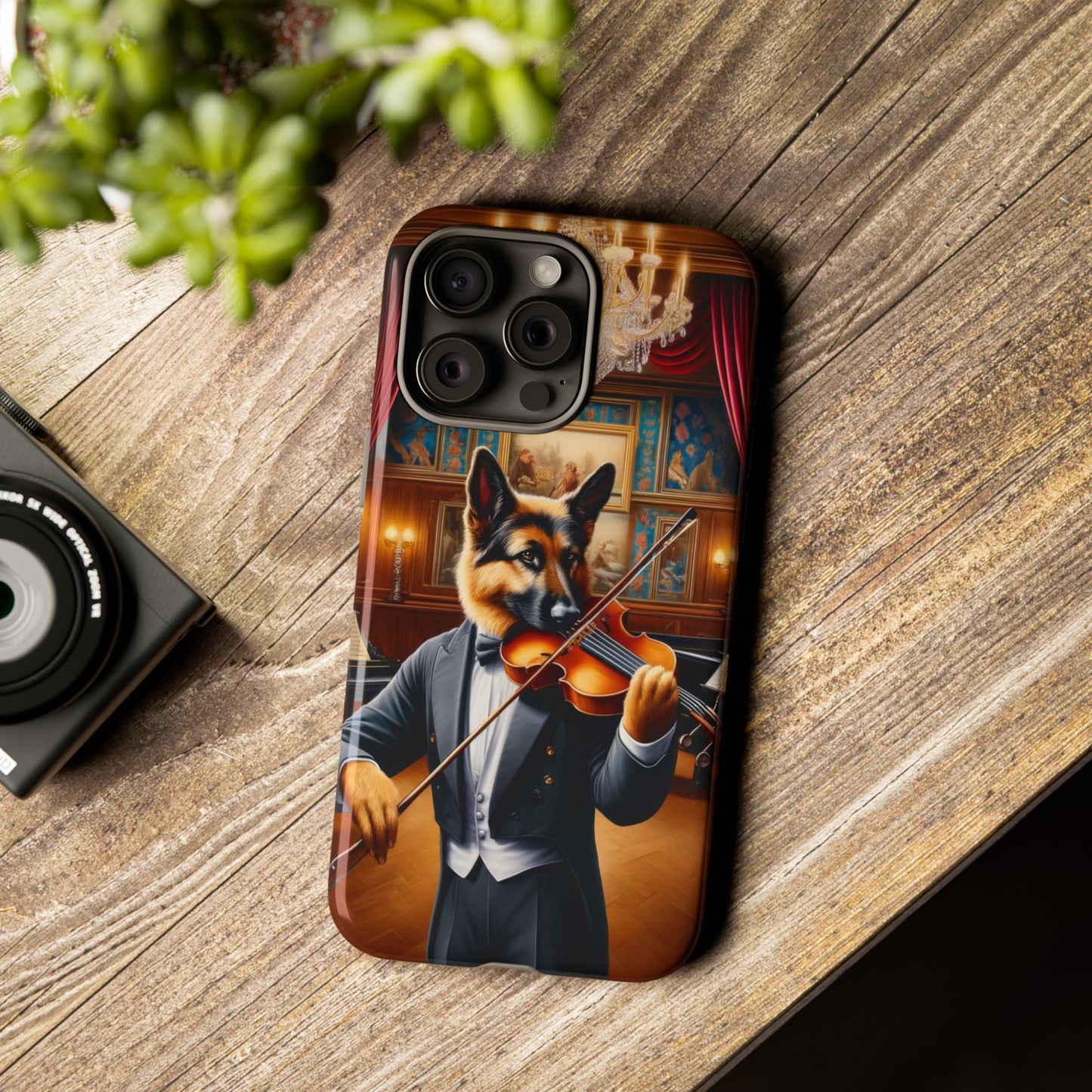 German Shepherd Playing the Violin Phone Case